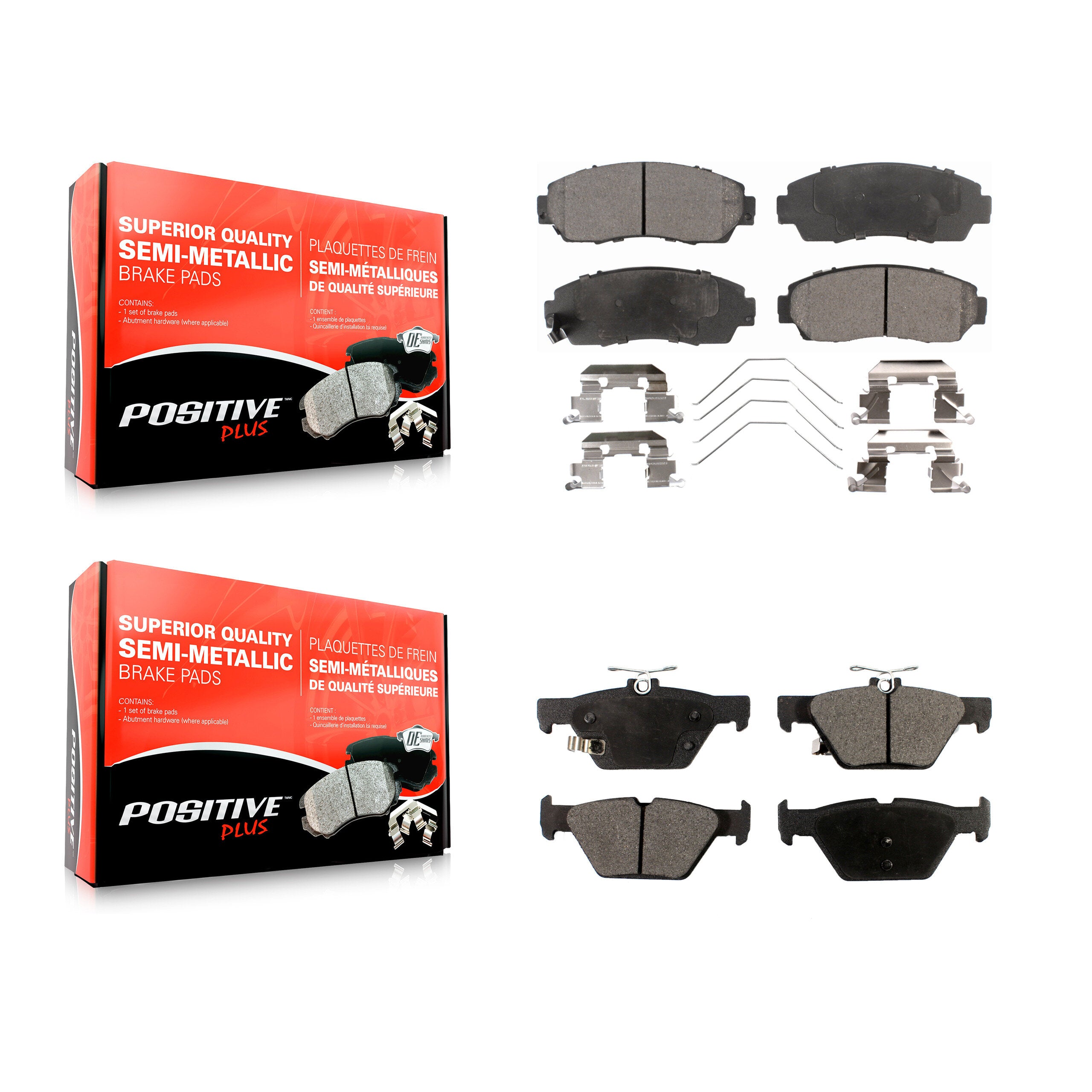 Positive Plus KPF-100212 Disc Brake Pad for 2016-2019 Subaru Legacy - Front and Rear