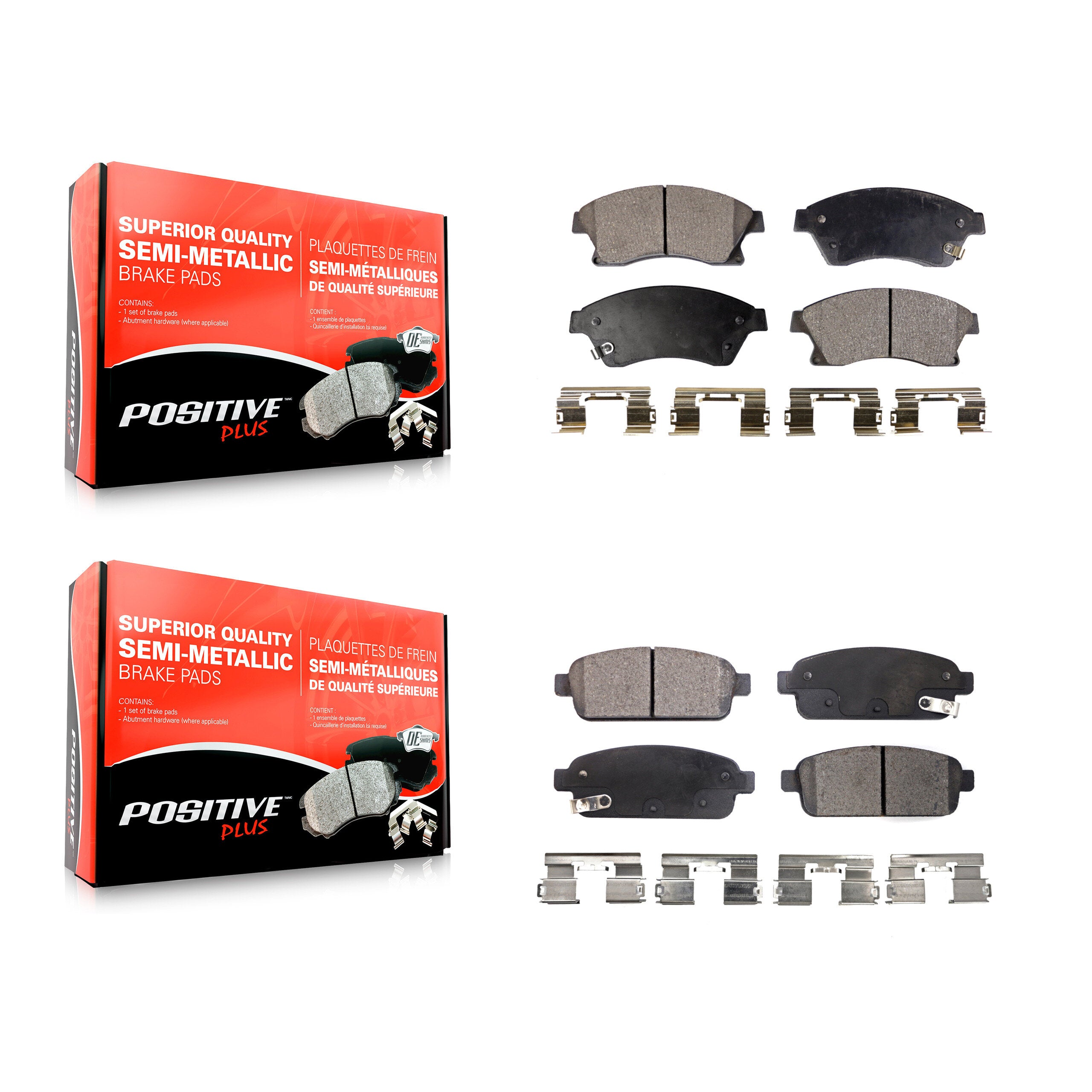 Positive Plus KPF-100214 Disc Brake Pad for 2011-2017 Chevrolet Cruze Limited, Chevrolet Cruze, Chevrolet Sonic - Front and Rear