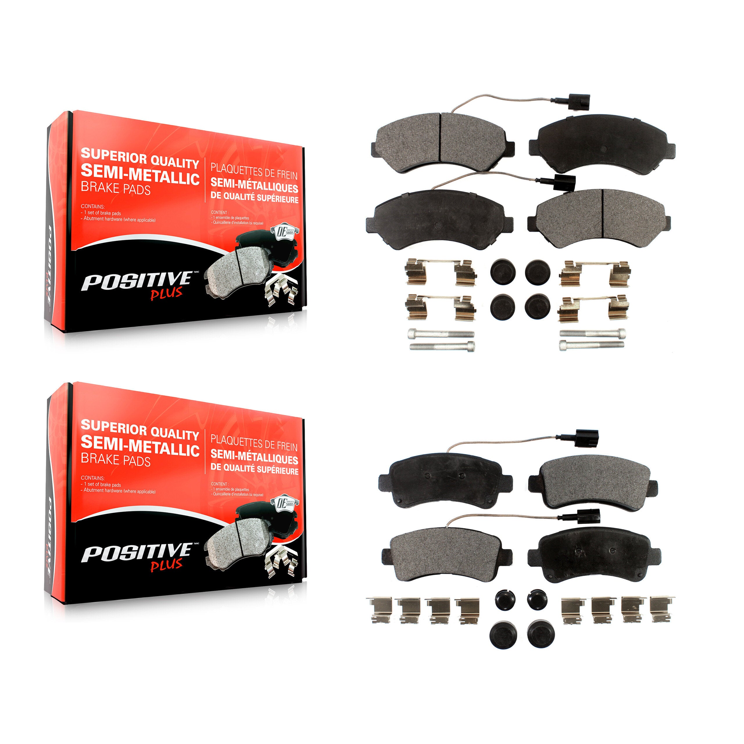 Positive Plus KPF-100218 Disc Brake Pad for 2014-2020 Ram ProMaster 1500, Ram ProMaster 2500, Ram ProMaster 3500 - Front and Rear