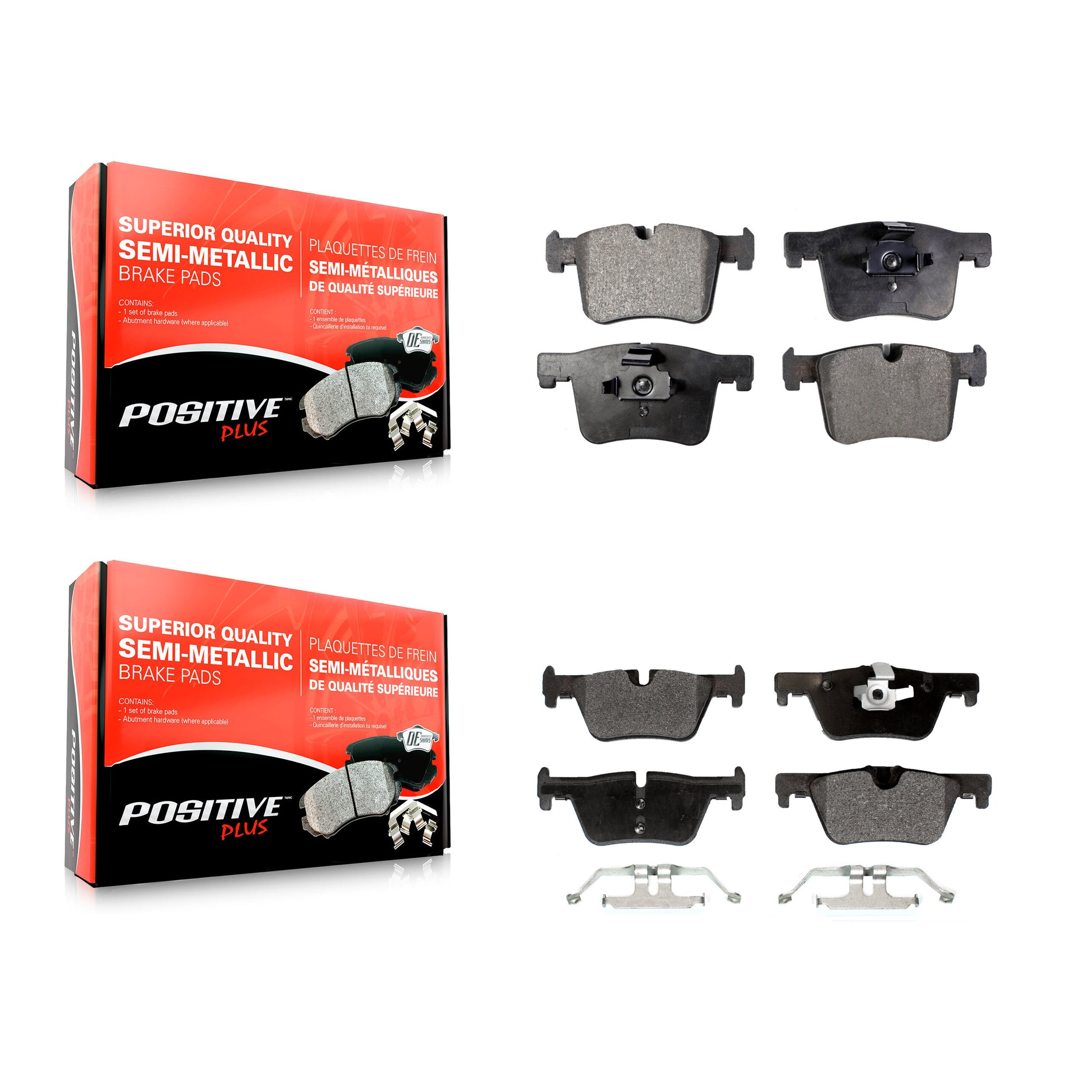 Positive Plus KPF-100226 Disc Brake Pad for 2012-2018 BMW 328d, BMW 328d xDrive and More - Front and Rear