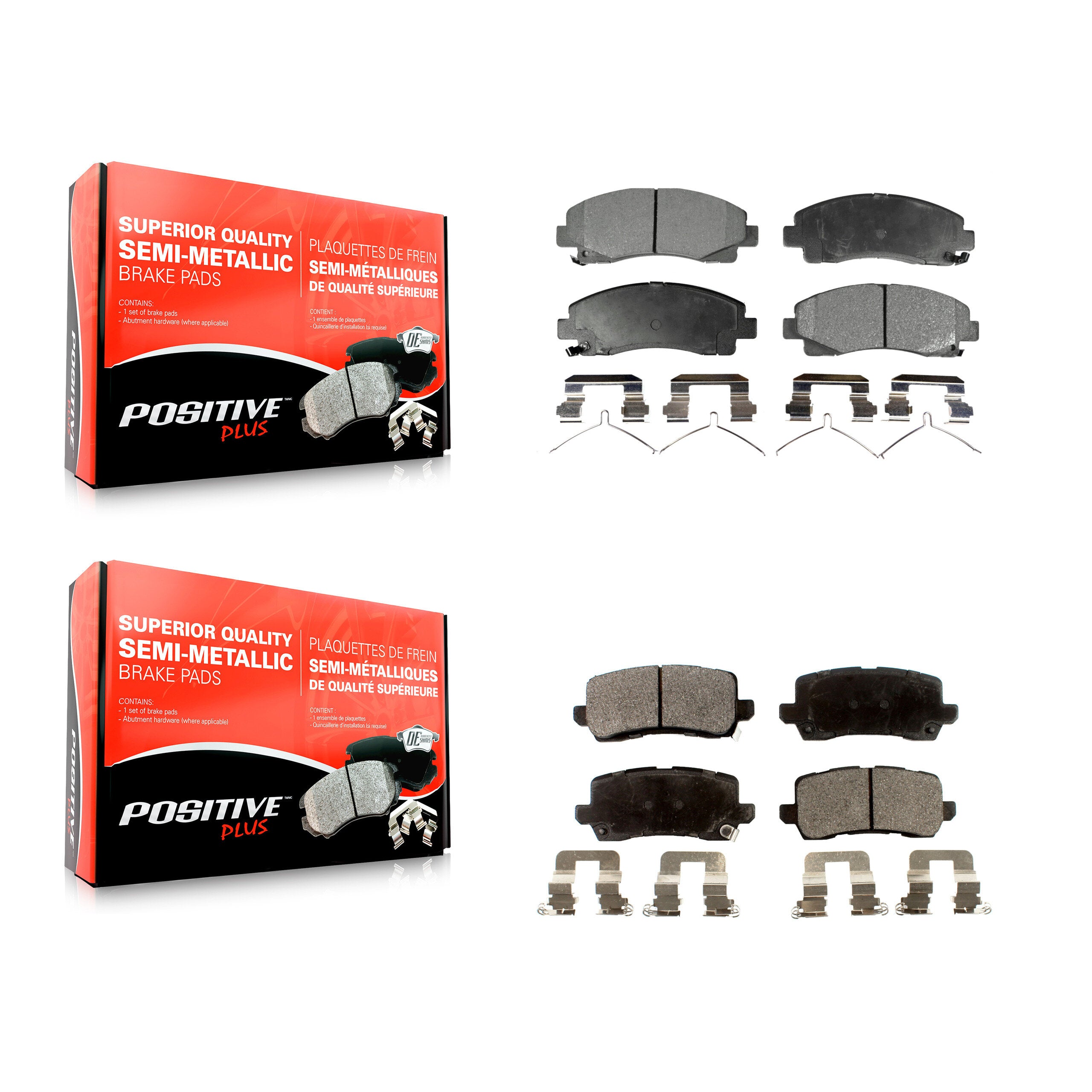 Positive Plus KPF-100231 Disc Brake Pad for 2015-2020 Acura TLX - Front and Rear