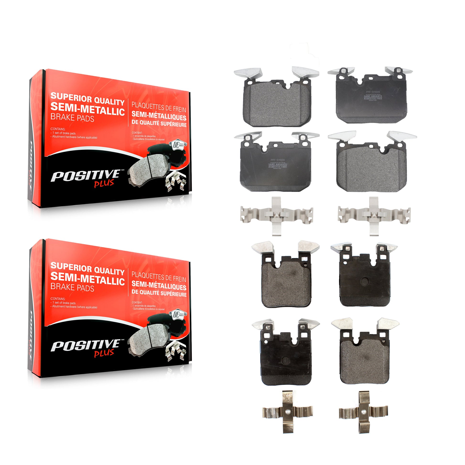 Positive Plus KPF-100236 Disc Brake Pad for 2012-2021 BMW 340i GT xDrive, BMW 440i and More - Front and Rear