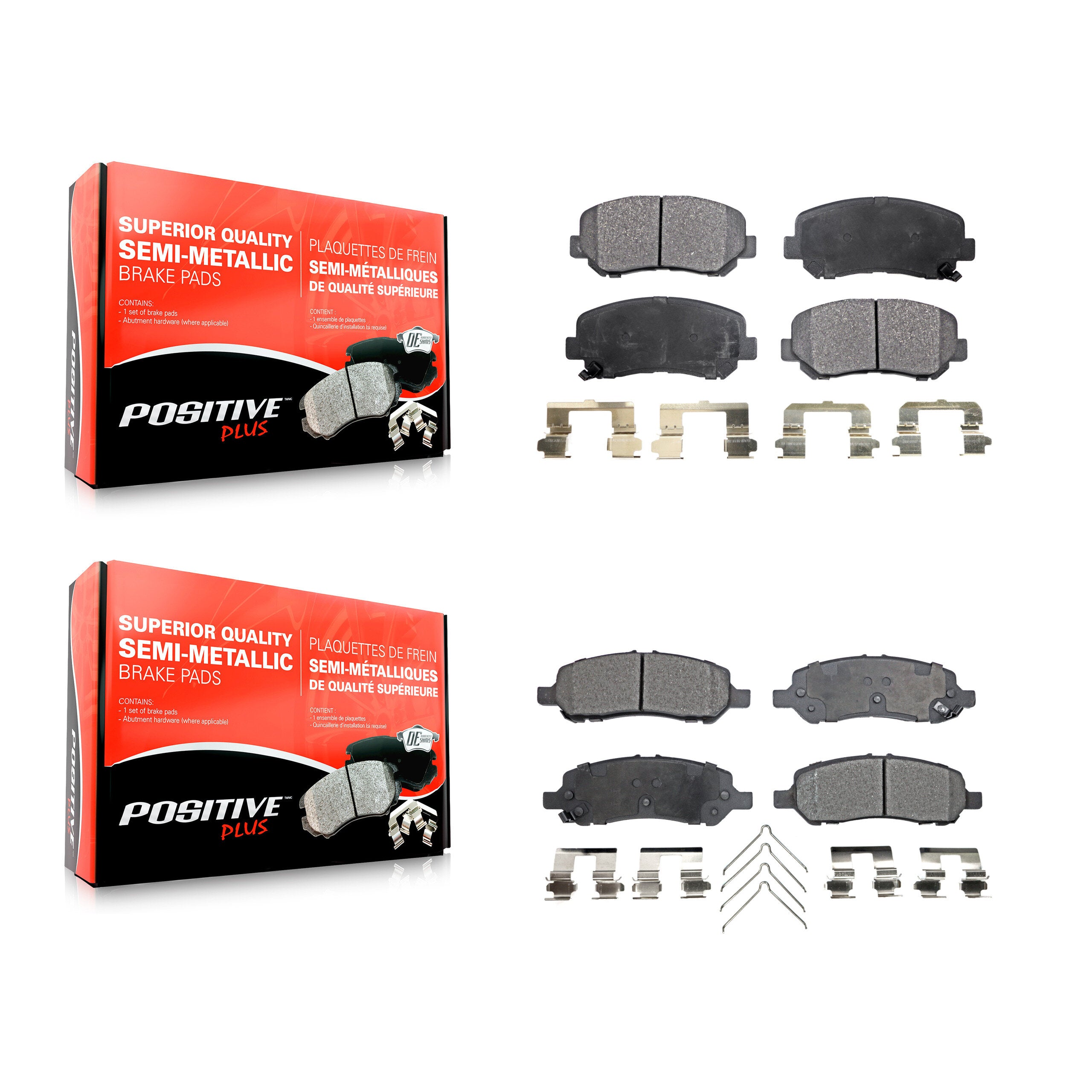 Positive Plus KPF-100241 Disc Brake Pad for 2013-2016 Dodge Dart - Front and Rear
