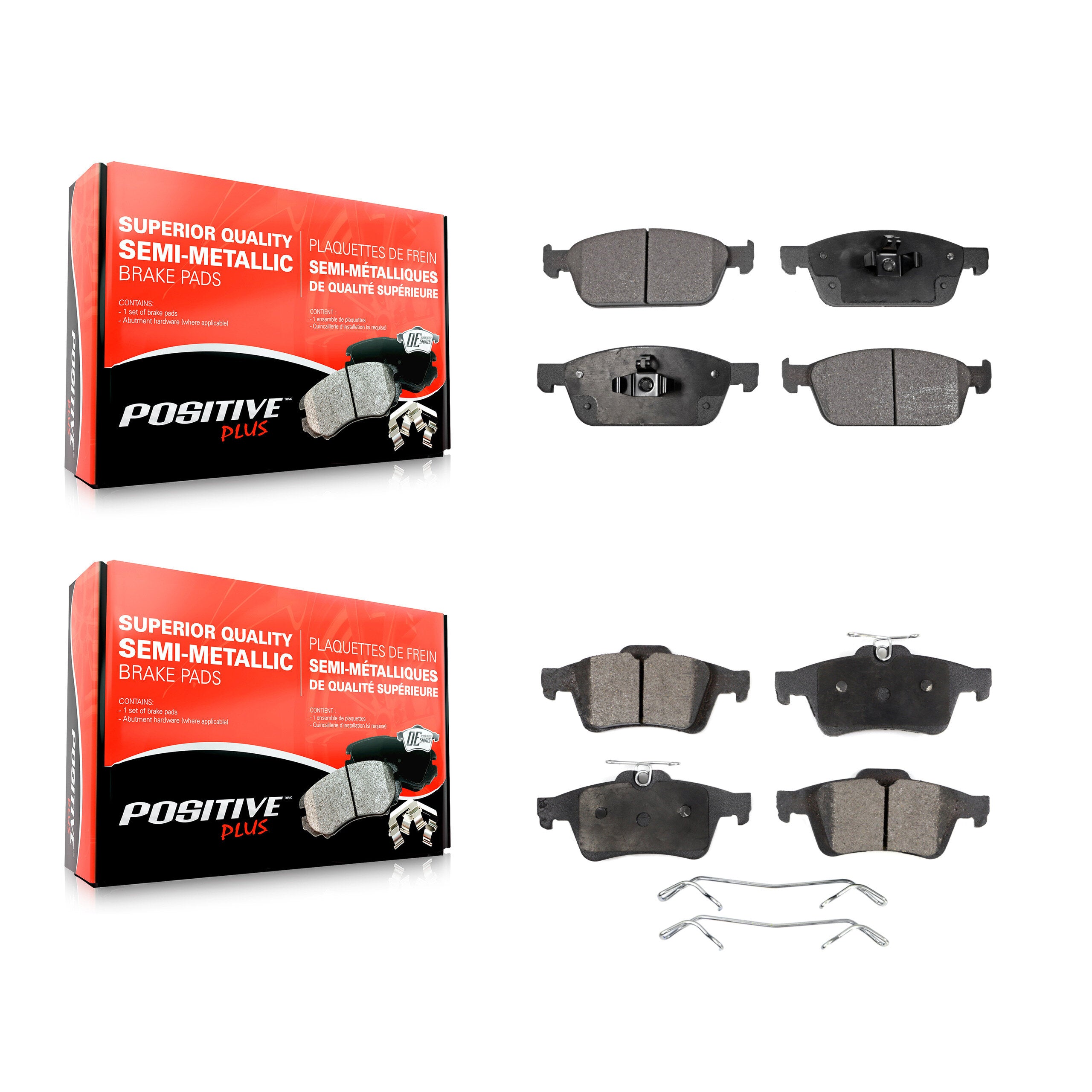 Positive Plus KPF-100247 Disc Brake Pad for 2013-2023 Ford Transit Connect, Ford Escape - Front and Rear