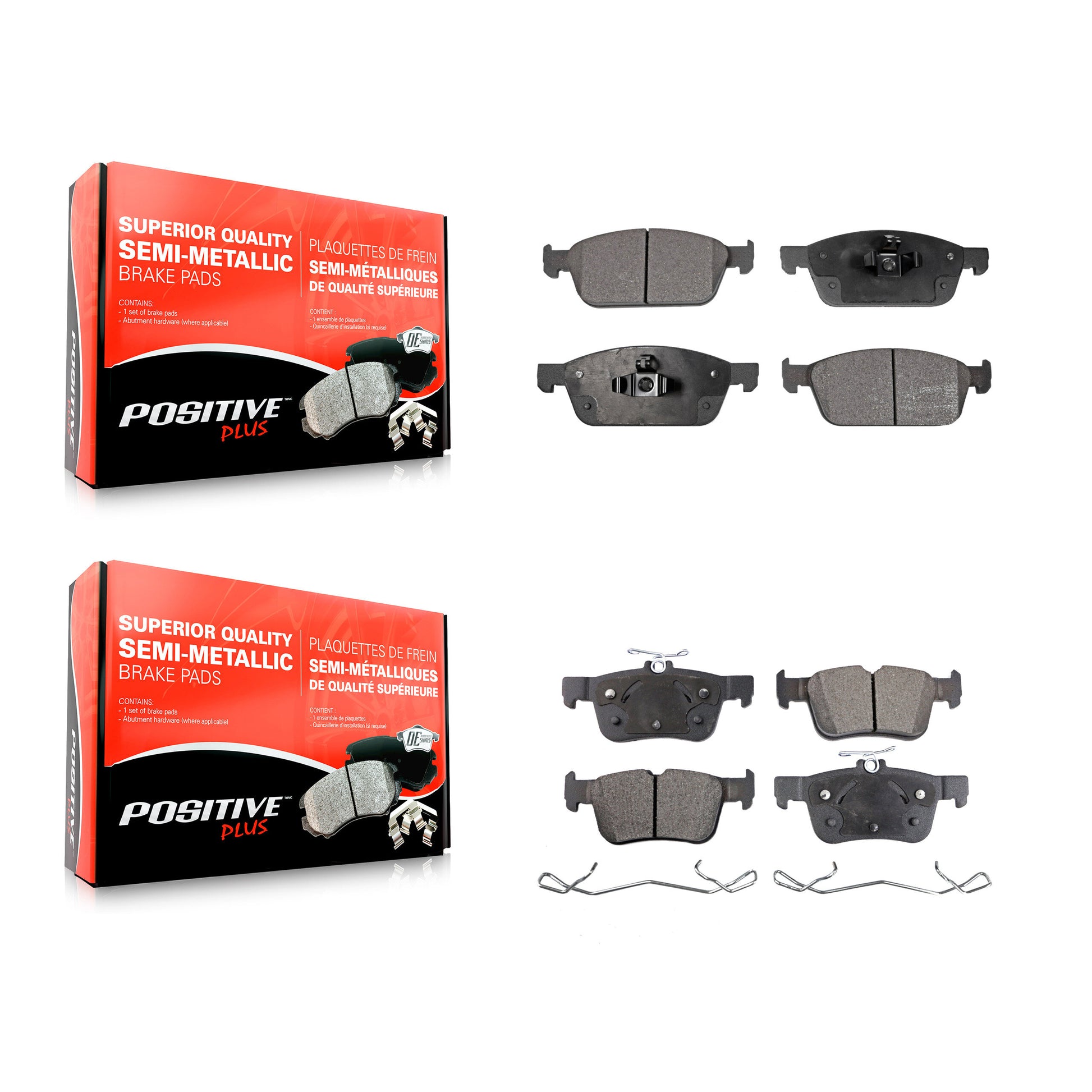 Positive Plus KPF-100248 Disc Brake Pad for 2017-2019 Lincoln MKC, Ford Escape - Front and Rear