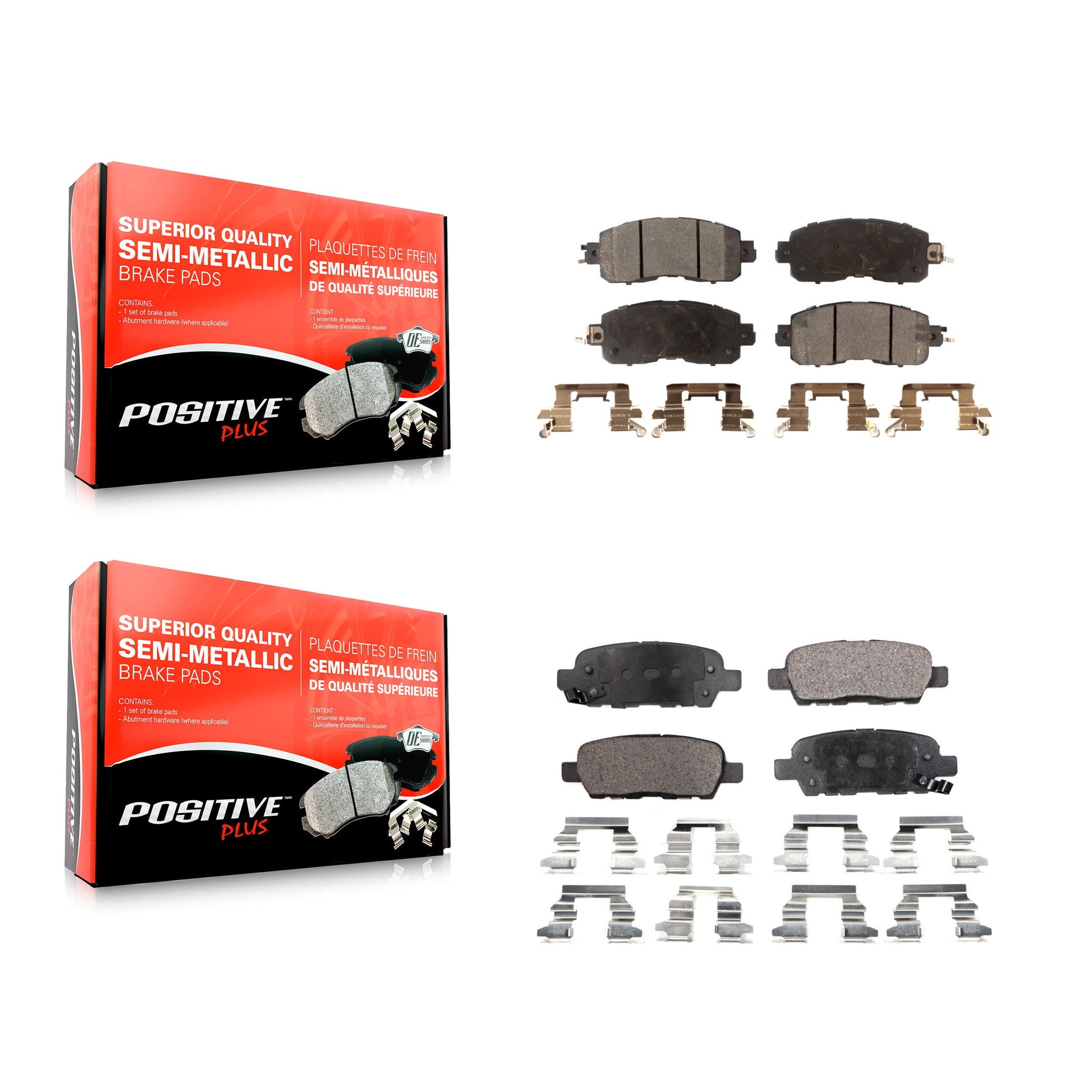 Positive Plus KPF-100250 Disc Brake Pad for 2013-2023 Nissan Altima, Nissan LEAF - Front and Rear