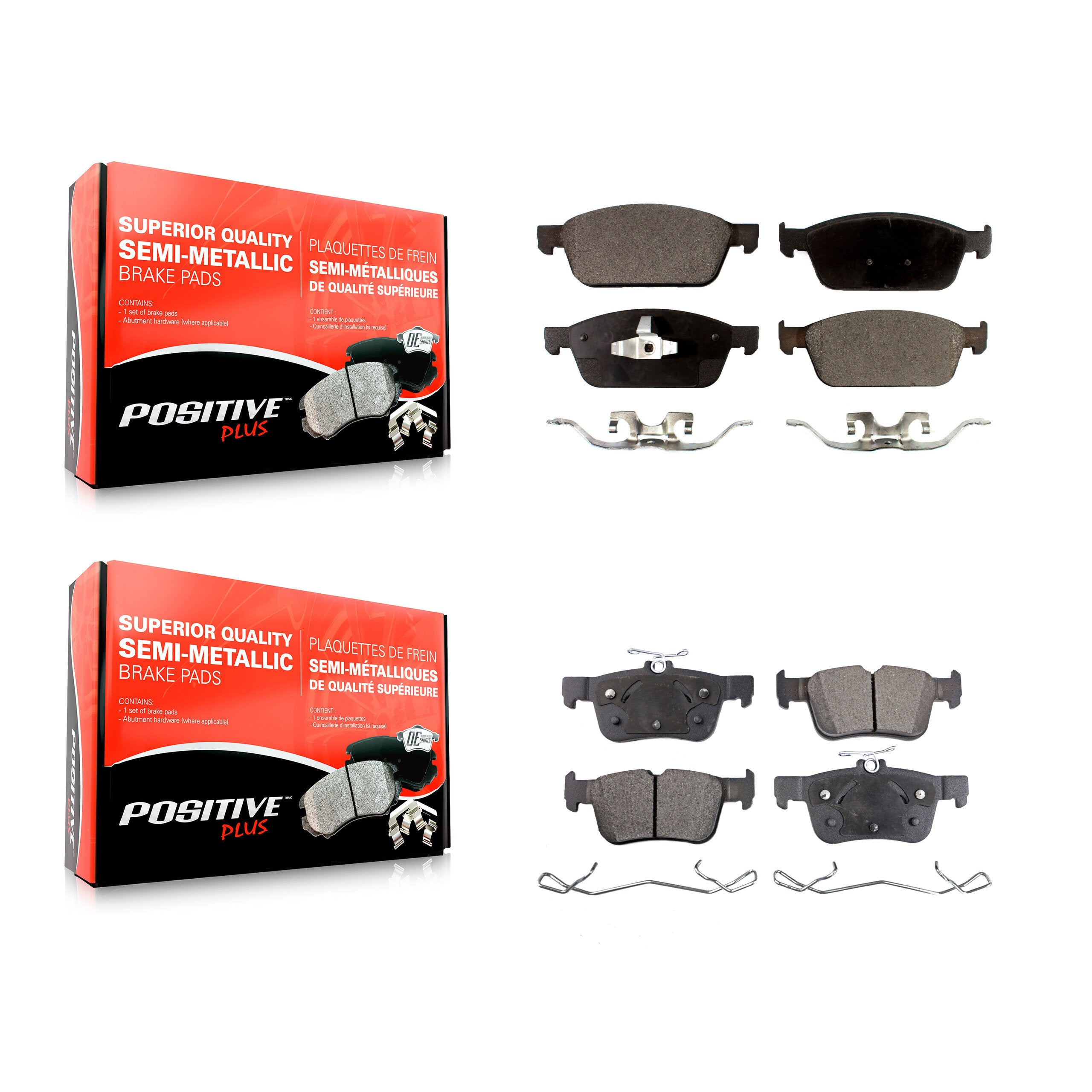 Positive Plus KPF-100255 Disc Brake Pad for 2015-2019 Lincoln MKC - Front and Rear