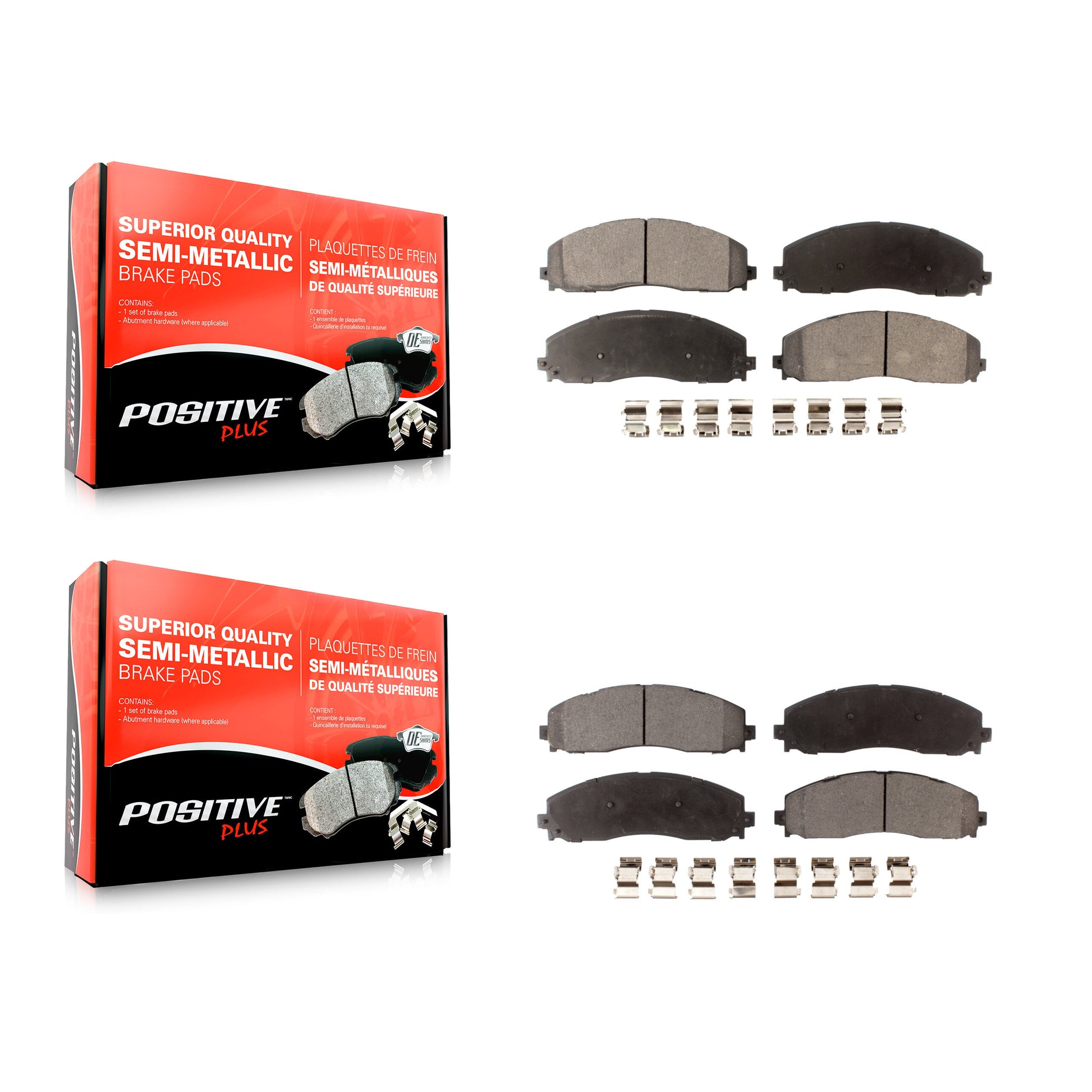 Positive Plus KPF-100256 Disc Brake Pad for 2013-2023 Ford F-250 Super Duty, Ford F-350 Super Duty, Ford F-450 Super Duty - Front and Rear