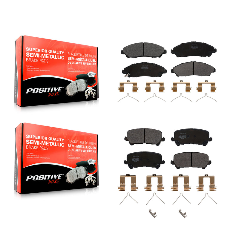 Positive Plus KPF-100266 Disc Brake Pad for 2014-2024 Honda Ridgeline, Honda Pilot, Acura MDX - Front and Rear