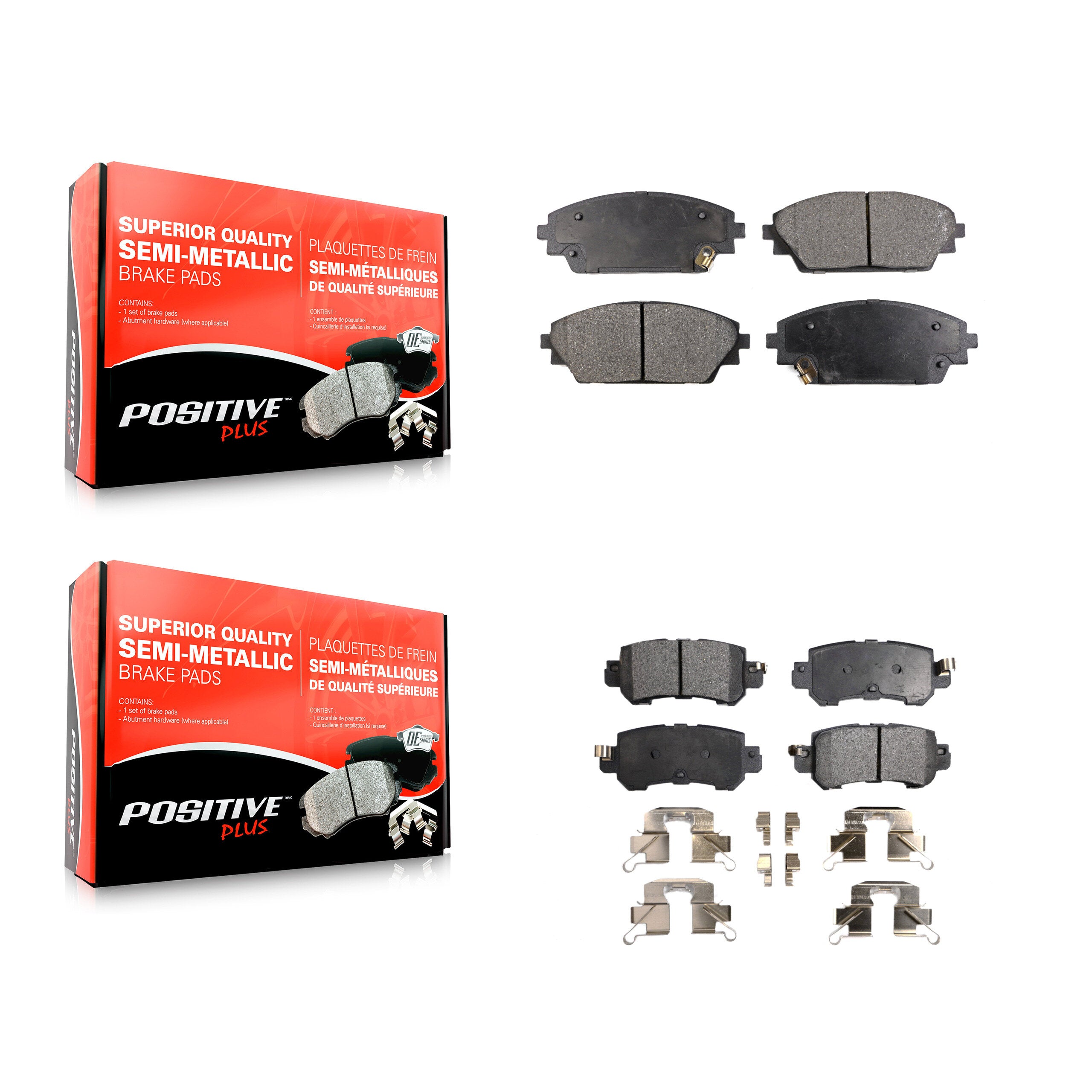 Positive Plus KPF-100267 Disc Brake Pad for 2016-2018 Mazda CX-3 - Front and Rear