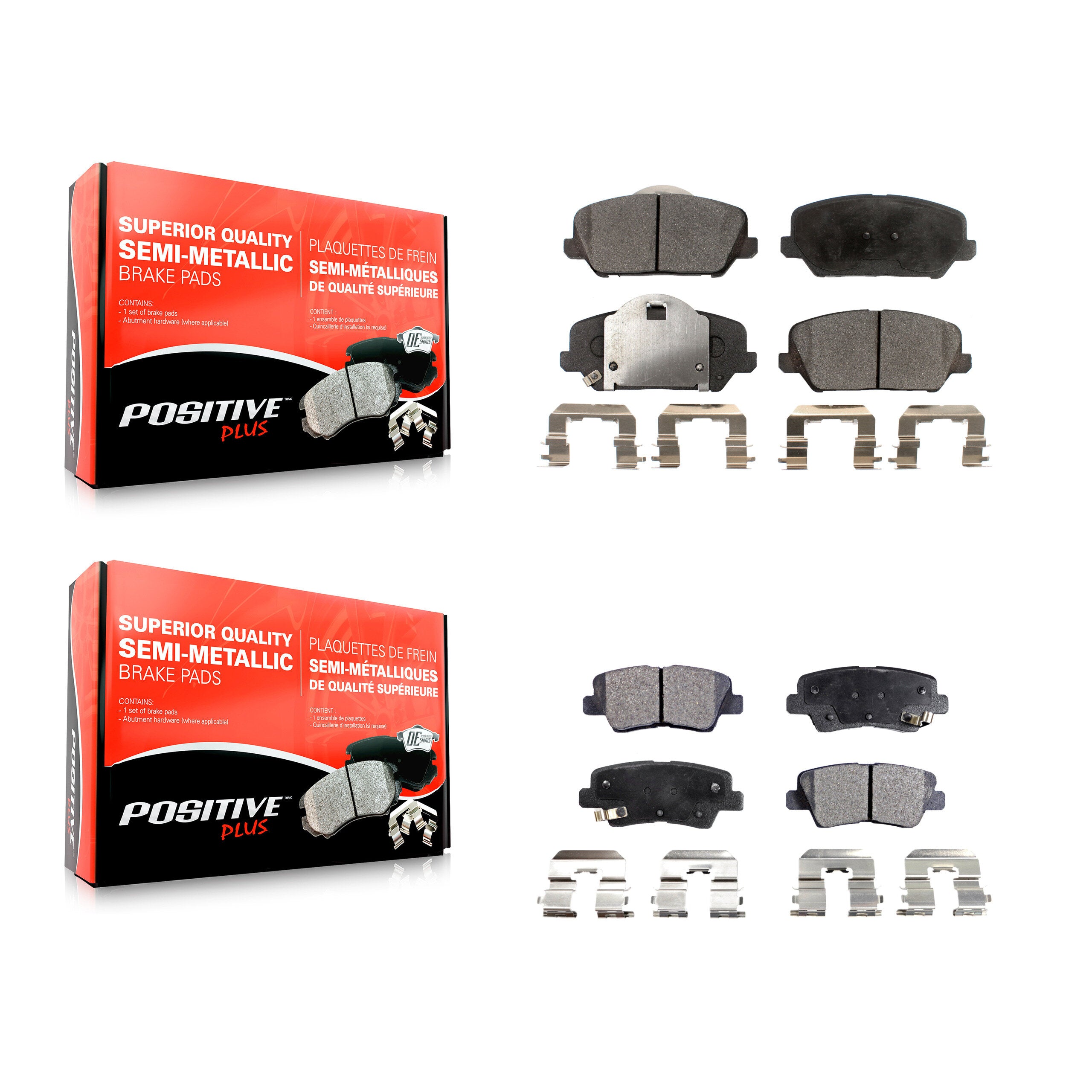 Positive Plus KPF-100269 Disc Brake Pad for 2014-2016 Kia Forte, Kia Forte Koup, Kia Forte5 - Front and Rear