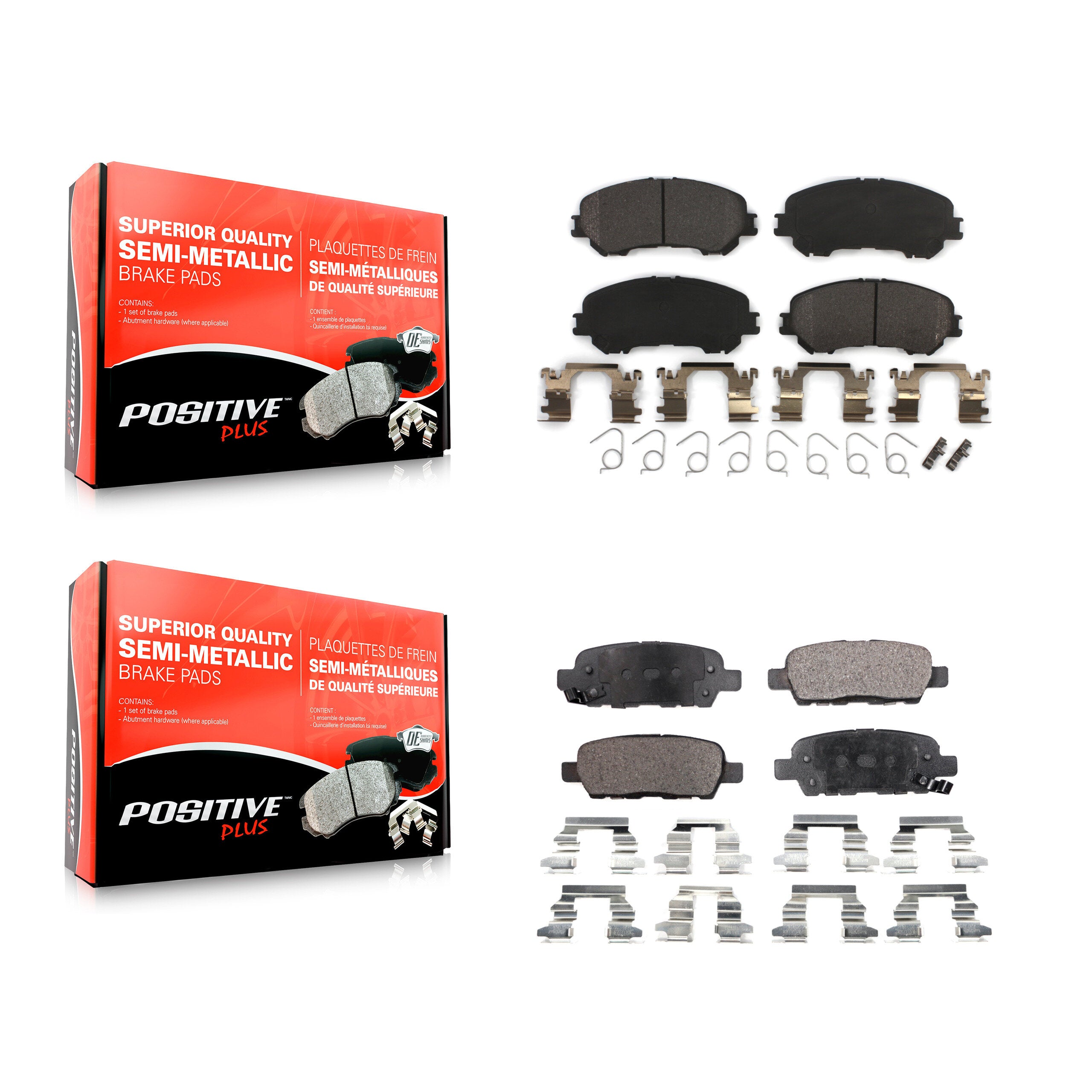 Positive Plus KPF-100271 Disc Brake Pad for 2014-2023 Nissan Rogue, Nissan Qashqai, Nissan Rogue Sport - Front and Rear