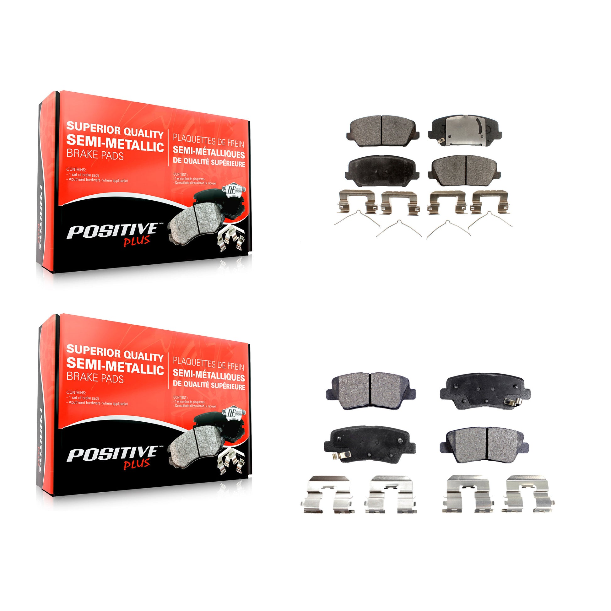 Positive Plus KPF-100279 Disc Brake Pad for 2017 Kia Forte Koup - Front and Rear