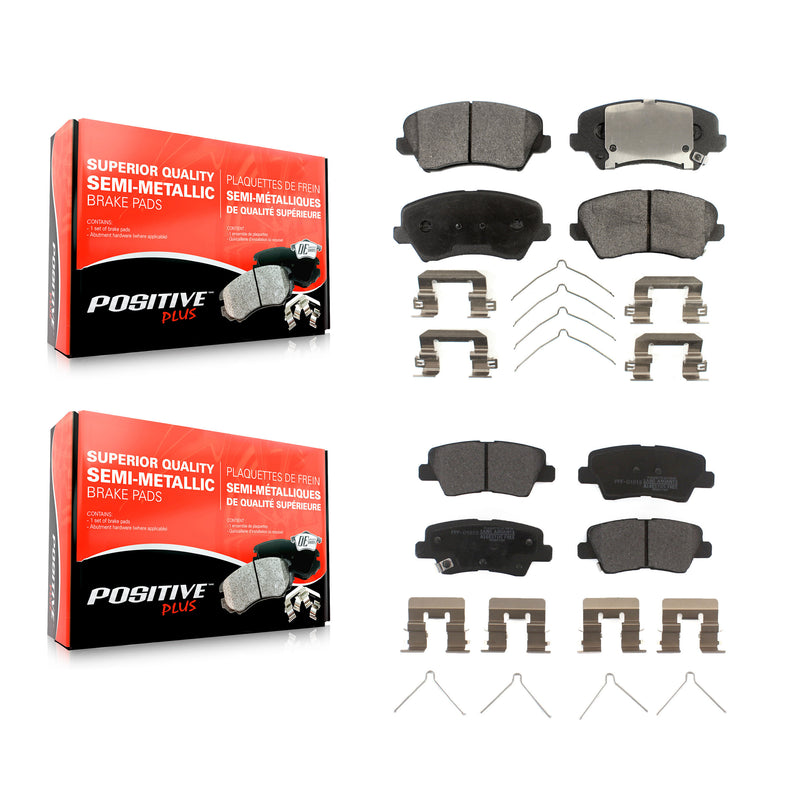 Positive Plus KPF-100281 Disc Brake Pad for 2016-2021 Hyundai Veloster, Hyundai Elantra GT and More - Front and Rear