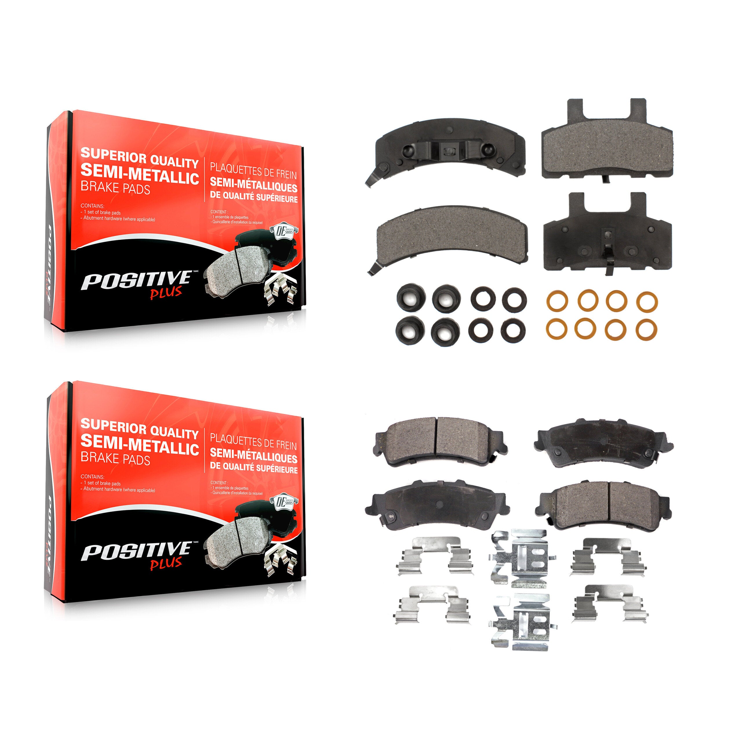 Positive Plus KPF-100295 Disc Brake Pad for 1993-2000 GMC Yukon, Cadillac 60 Special - Front and Rear