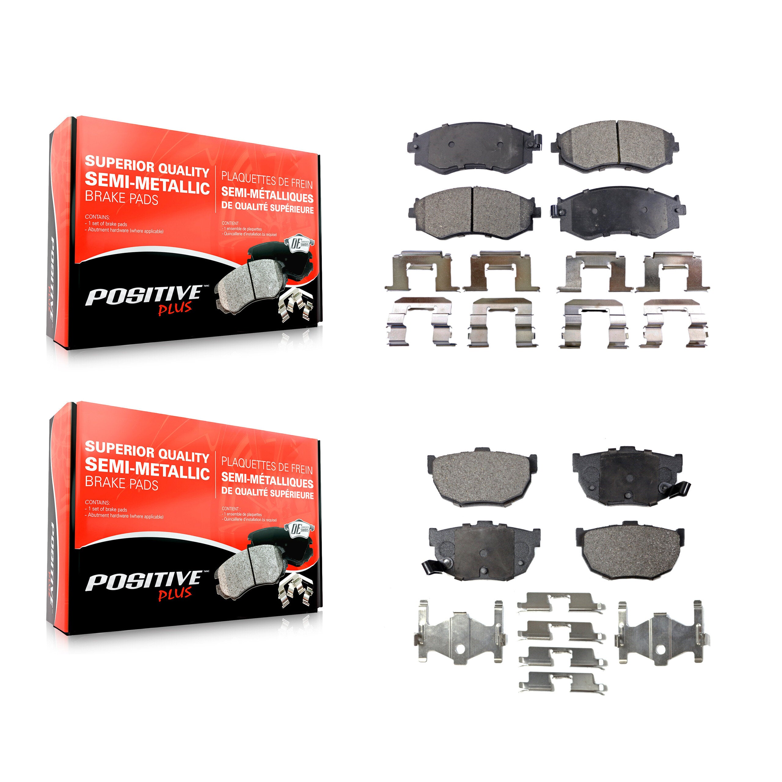 Positive Plus KPF-100299 Disc Brake Pad for 1990-1992 Nissan Stanza - Front and Rear