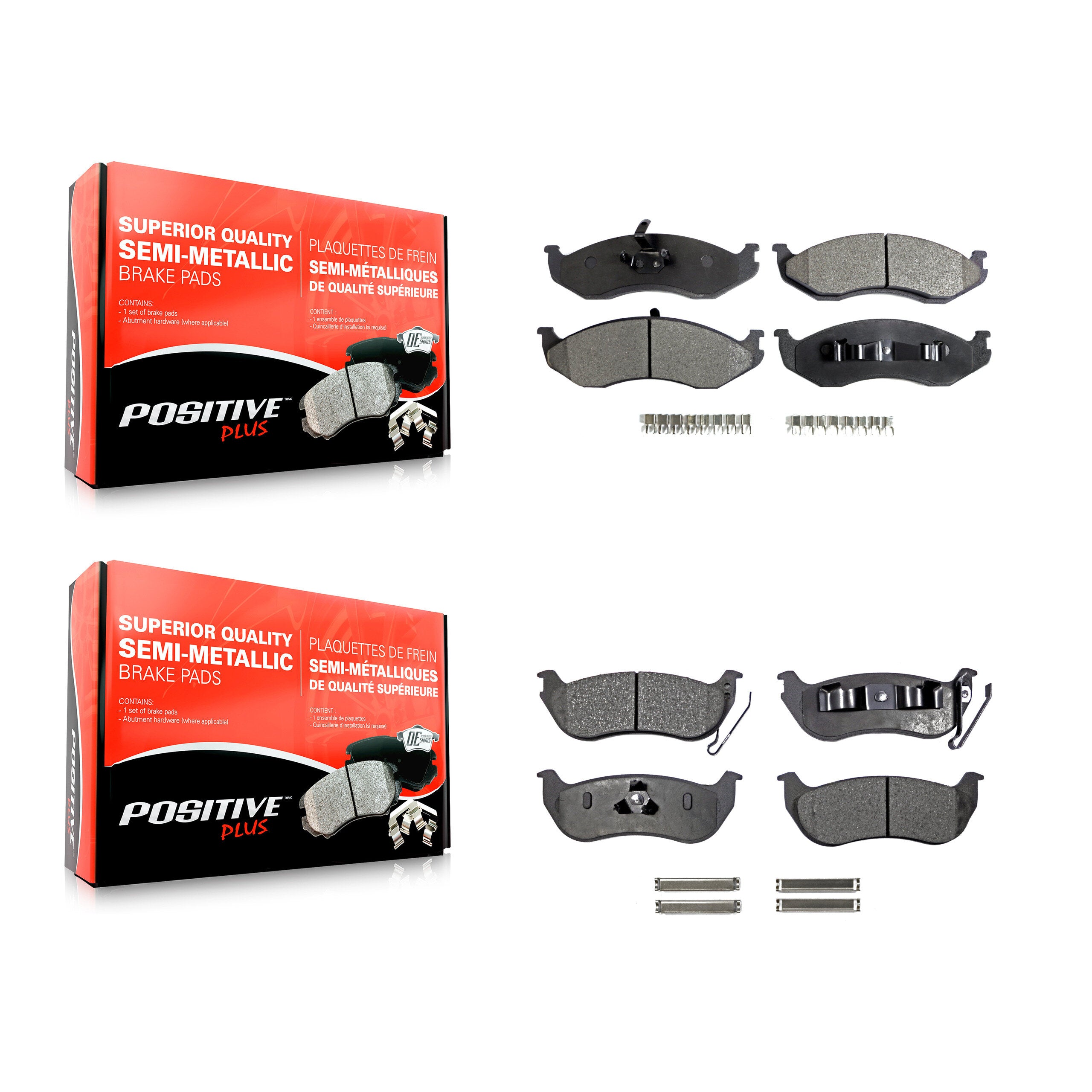 Positive Plus KPF-100305 Disc Brake Pad for 2003-2006 Jeep TJ, Jeep Wrangler - Front and Rear