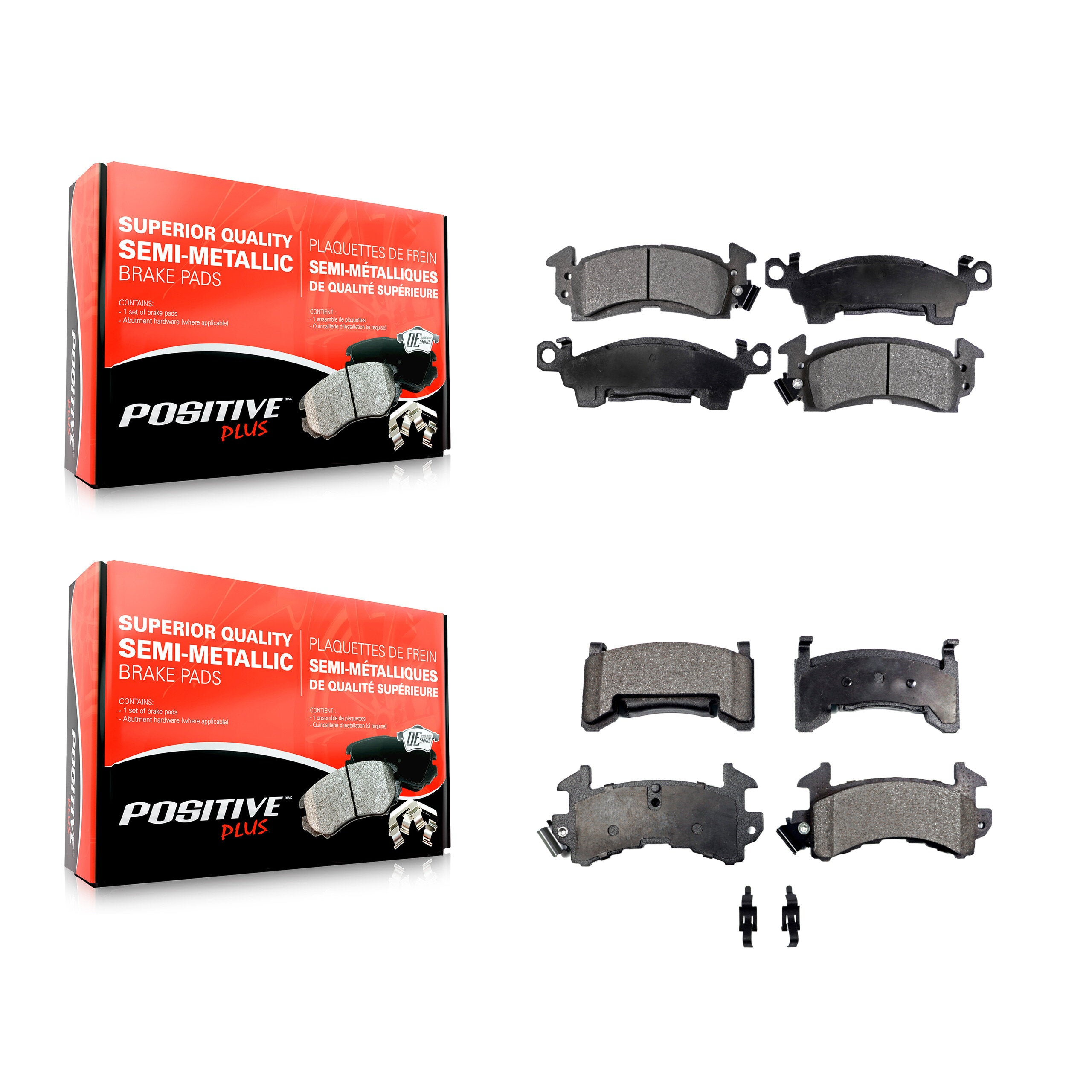 Positive Plus KPF-100309 Disc Brake Pad for 1980-1984 Cadillac Commercial Chassis, Cadillac DeVille and More - Front and Rear