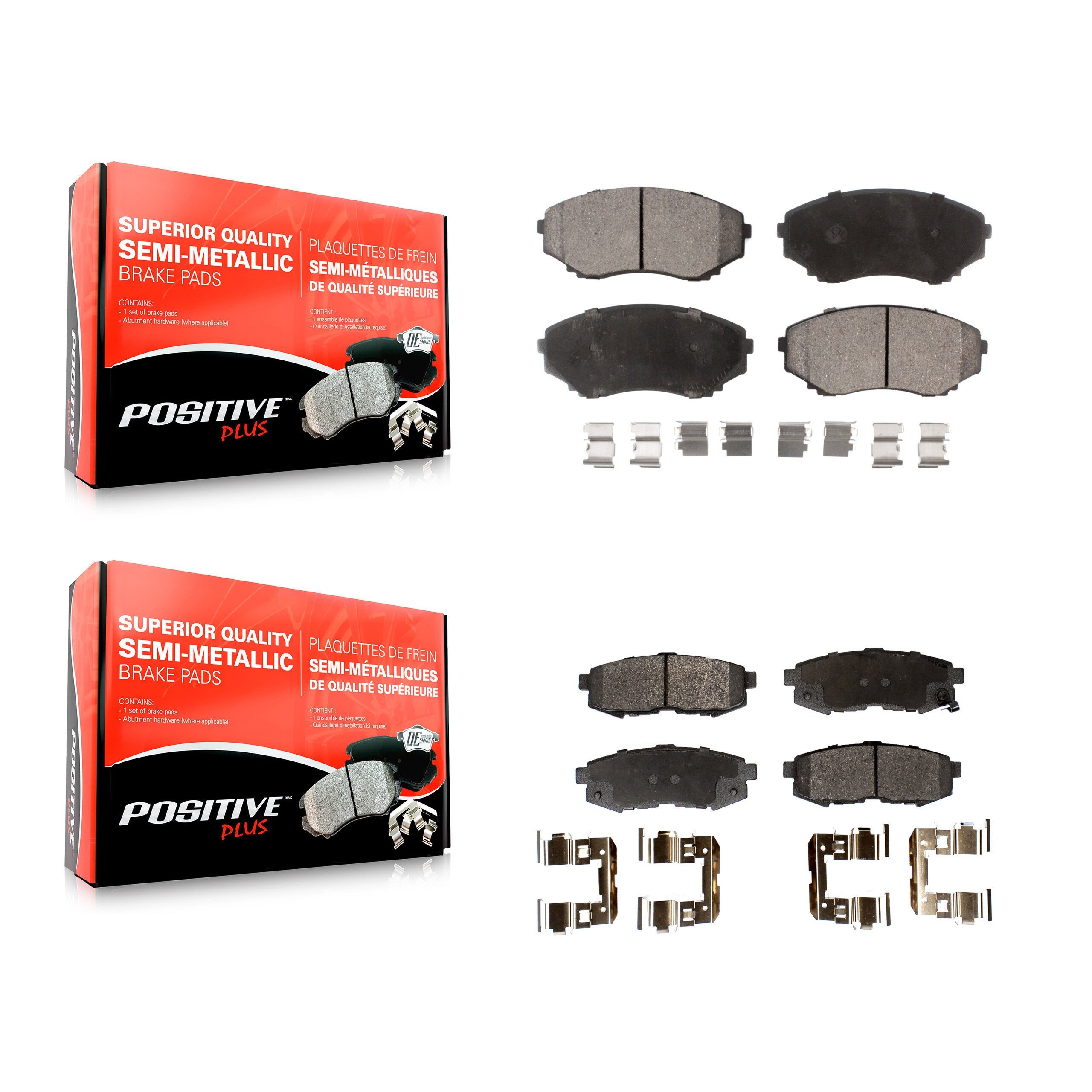 Positive Plus KPF-100311 Disc Brake Pad for 2004-2006 Mazda MPV - Front and Rear