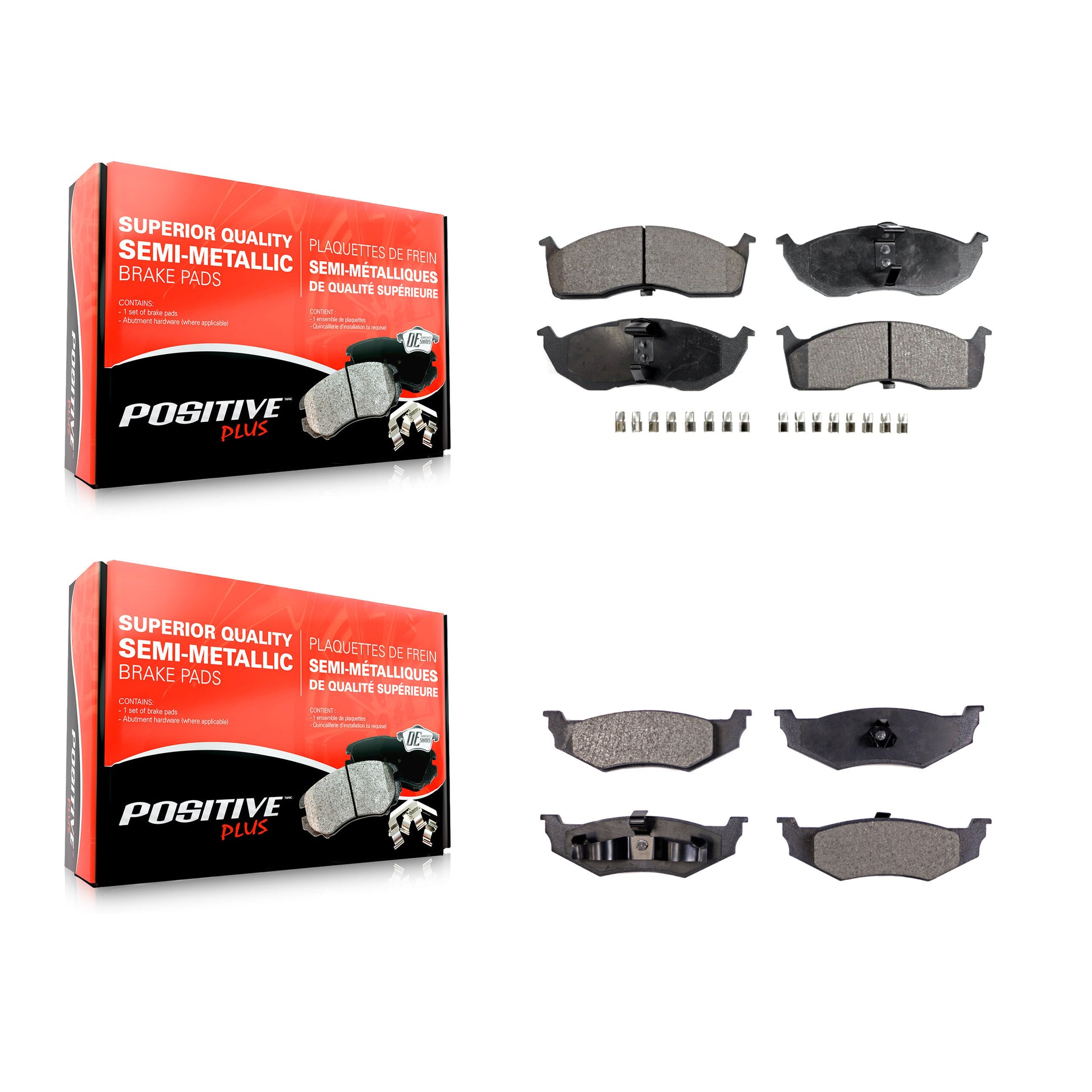Positive Plus KPF-100313 Disc Brake Pad for 1995-2004 Dodge Intrepid, Chrysler 300M and More - Front and Rear