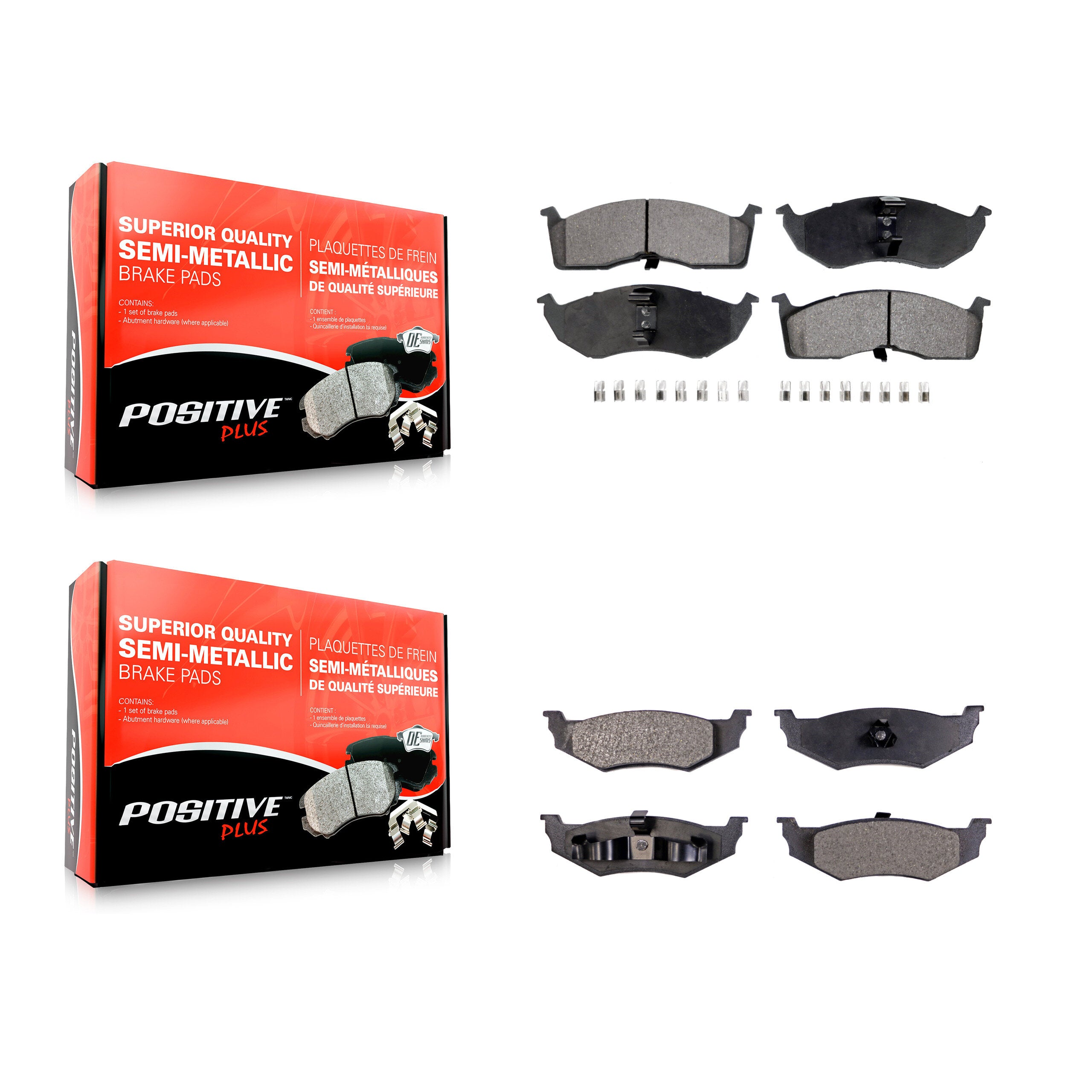 Positive Plus KPF-100316 Disc Brake Pad for 1995-2003 Dodge Neon, Chrysler Neon, Plymouth Neon - Front and Rear
