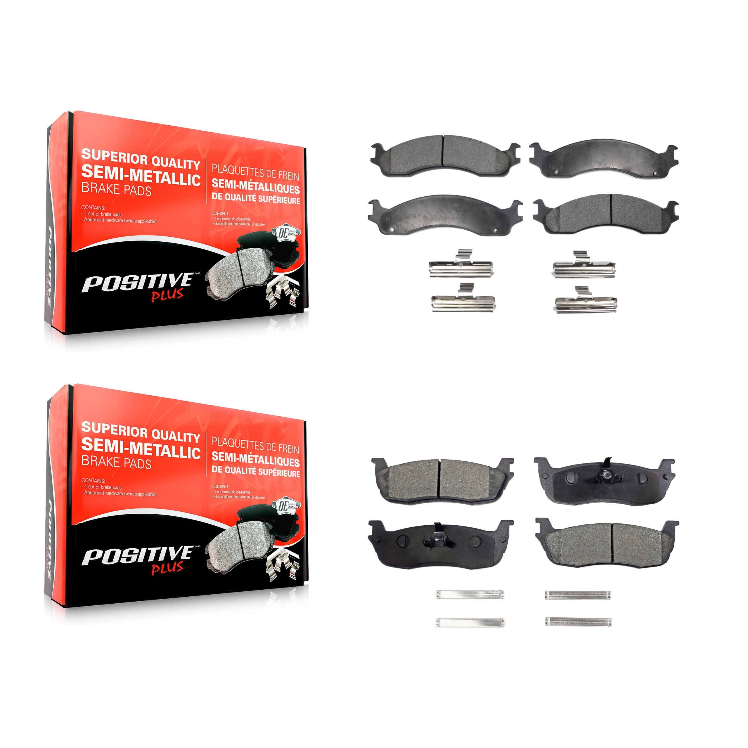 Positive Plus KPF-100323 Disc Brake Pad for 1997-1999 Ford F-250, Ford F-250 HD - Front and Rear
