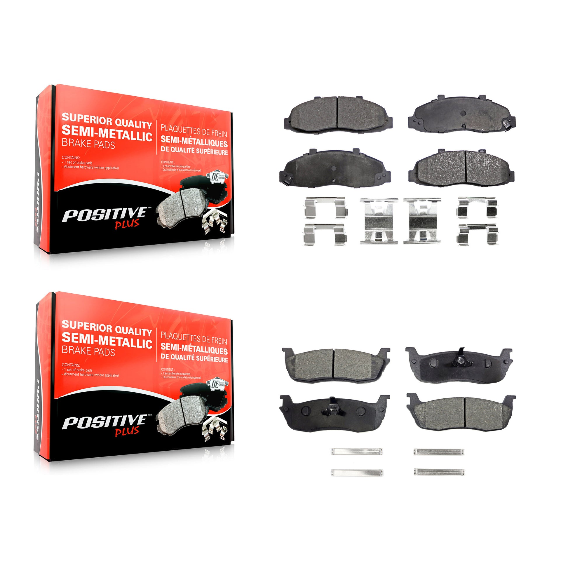 Positive Plus KPF-100325 Disc Brake Pad for 1997-2004 Ford F-150 Heritage, Lincoln Blackwood, Ford F-150 - Front and Rear