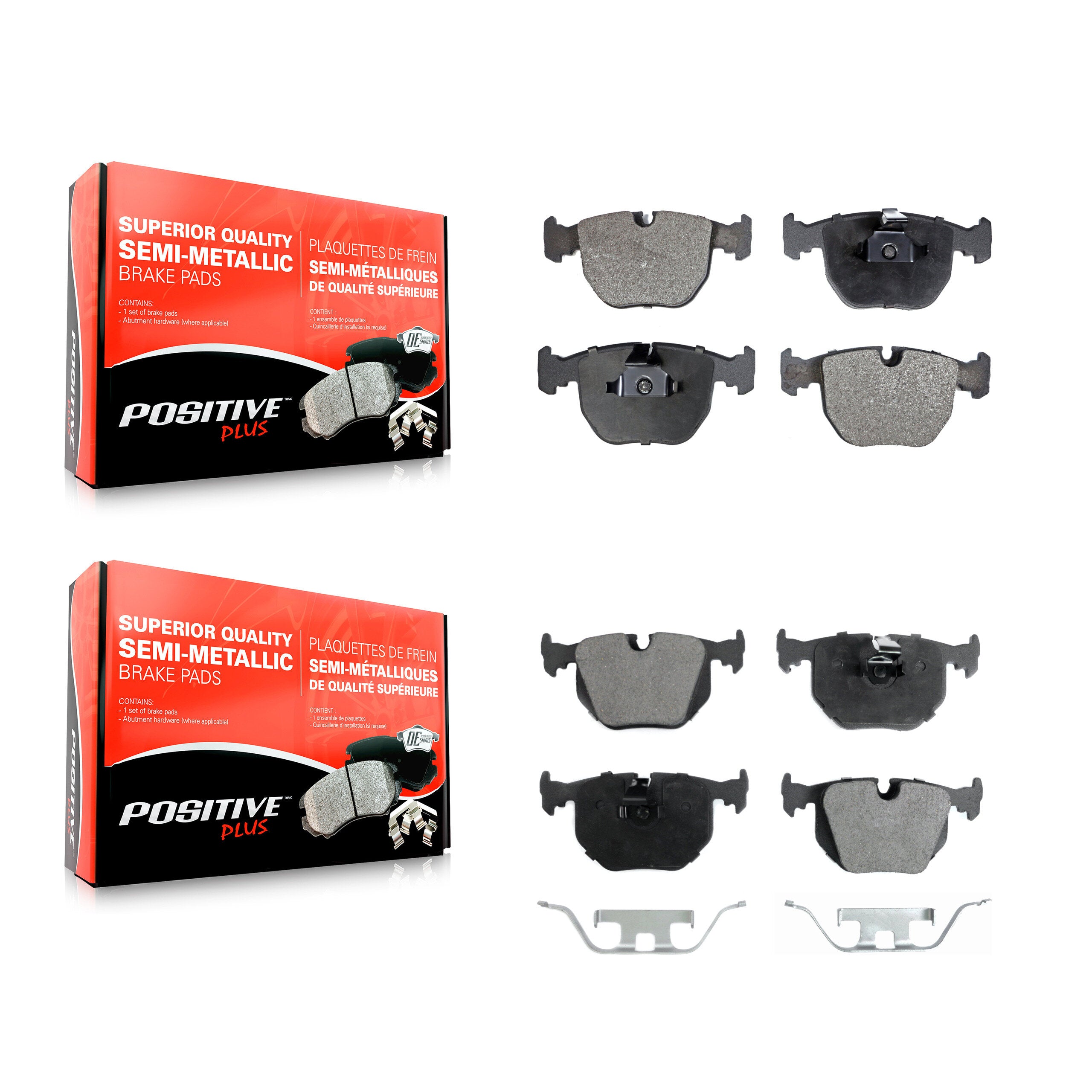 Positive Plus KPF-100326 Disc Brake Pad for 1995-2006 BMW X5, Land Rover Range Rover and More - Front and Rear