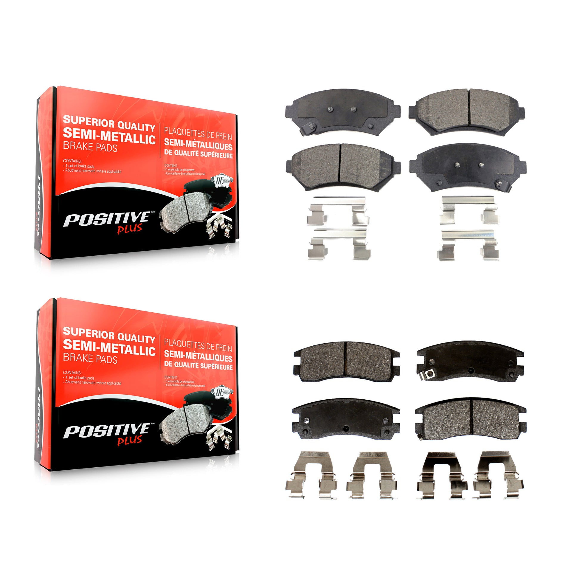 Positive Plus KPF-100331 Disc Brake Pad for 1997-2005 Chevrolet Venture, Pontiac Montana and More - Front and Rear