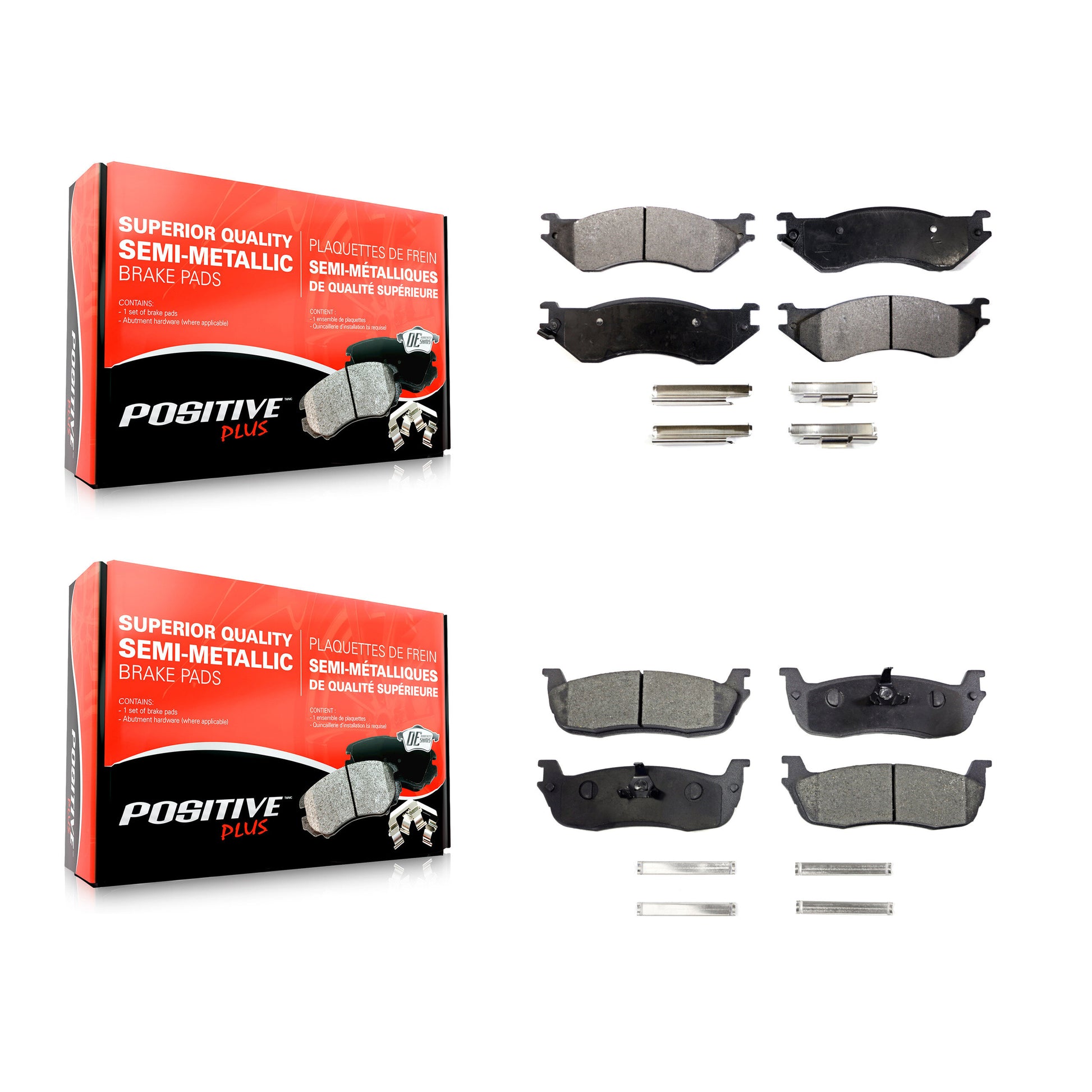 Positive Plus KPF-100335 Disc Brake Pad for 1997-2004 Ford F-150 Heritage, Ford Expedition and More - Front and Rear