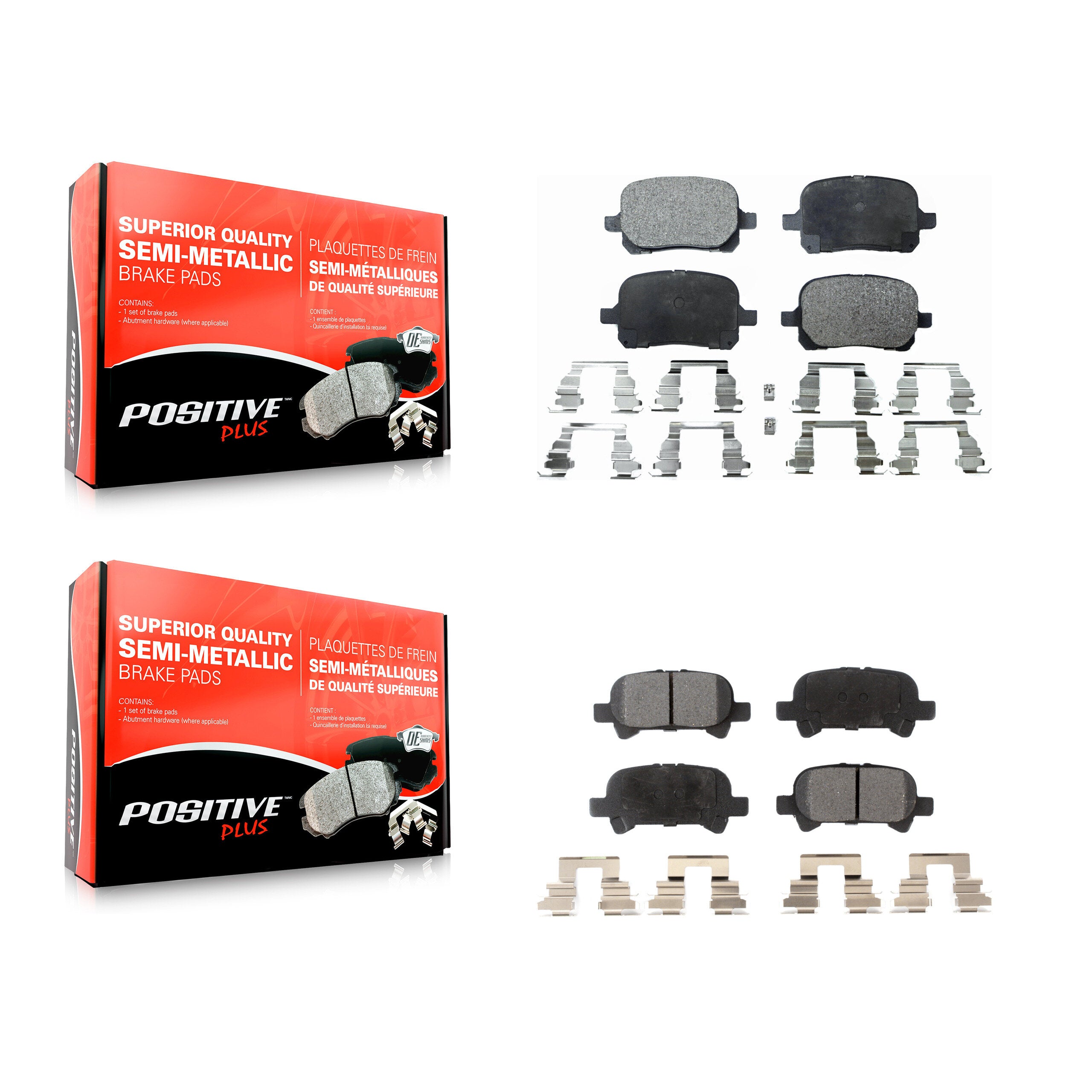 Positive Plus KPF-100337 Disc Brake Pad for 1999-2004 Toyota Solara, Toyota Avalon, Toyota Camry - Front and Rear