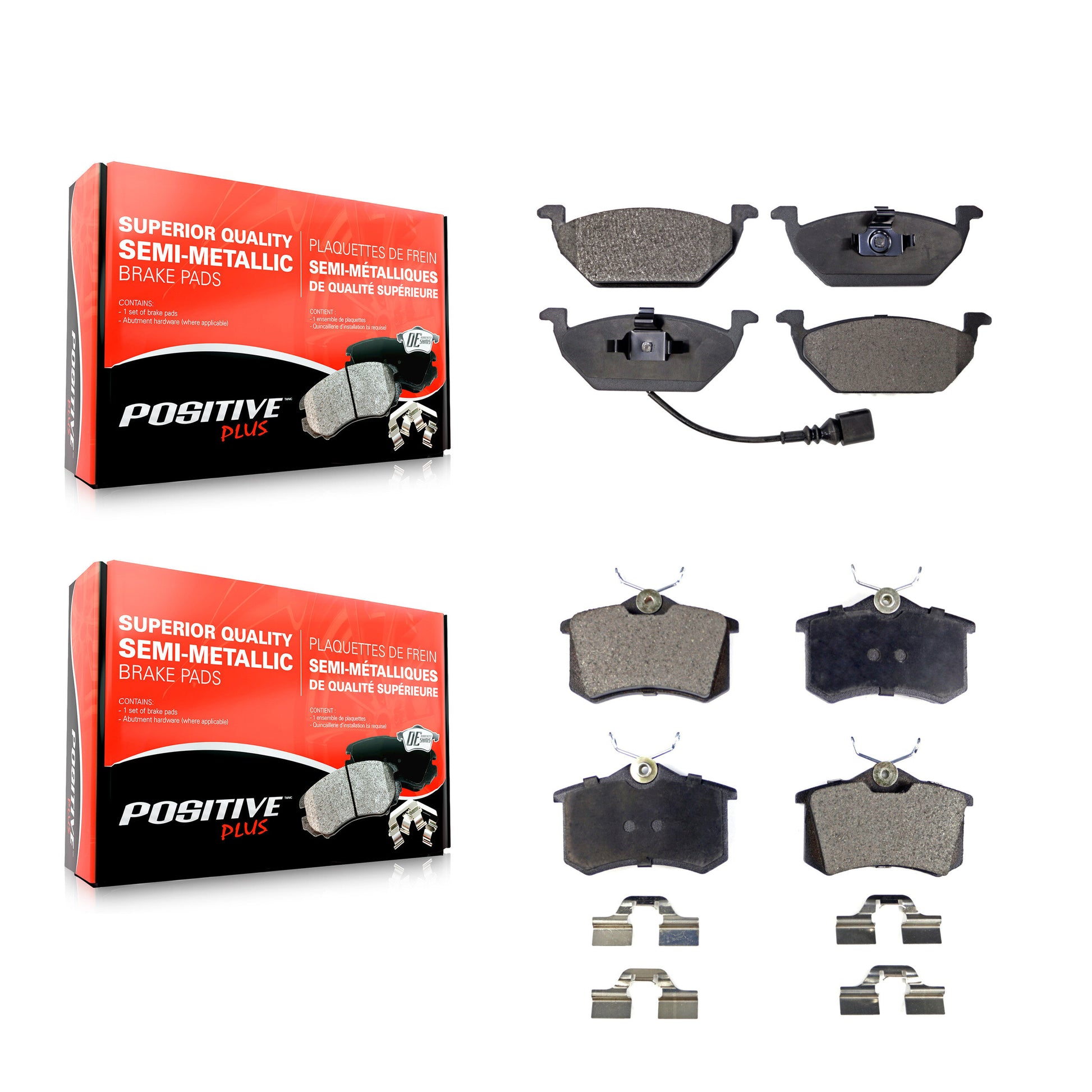 Positive Plus KPF-100346 Disc Brake Pad for 1999-2010 Volkswagen Beetle, Volkswagen Jetta - Front and Rear