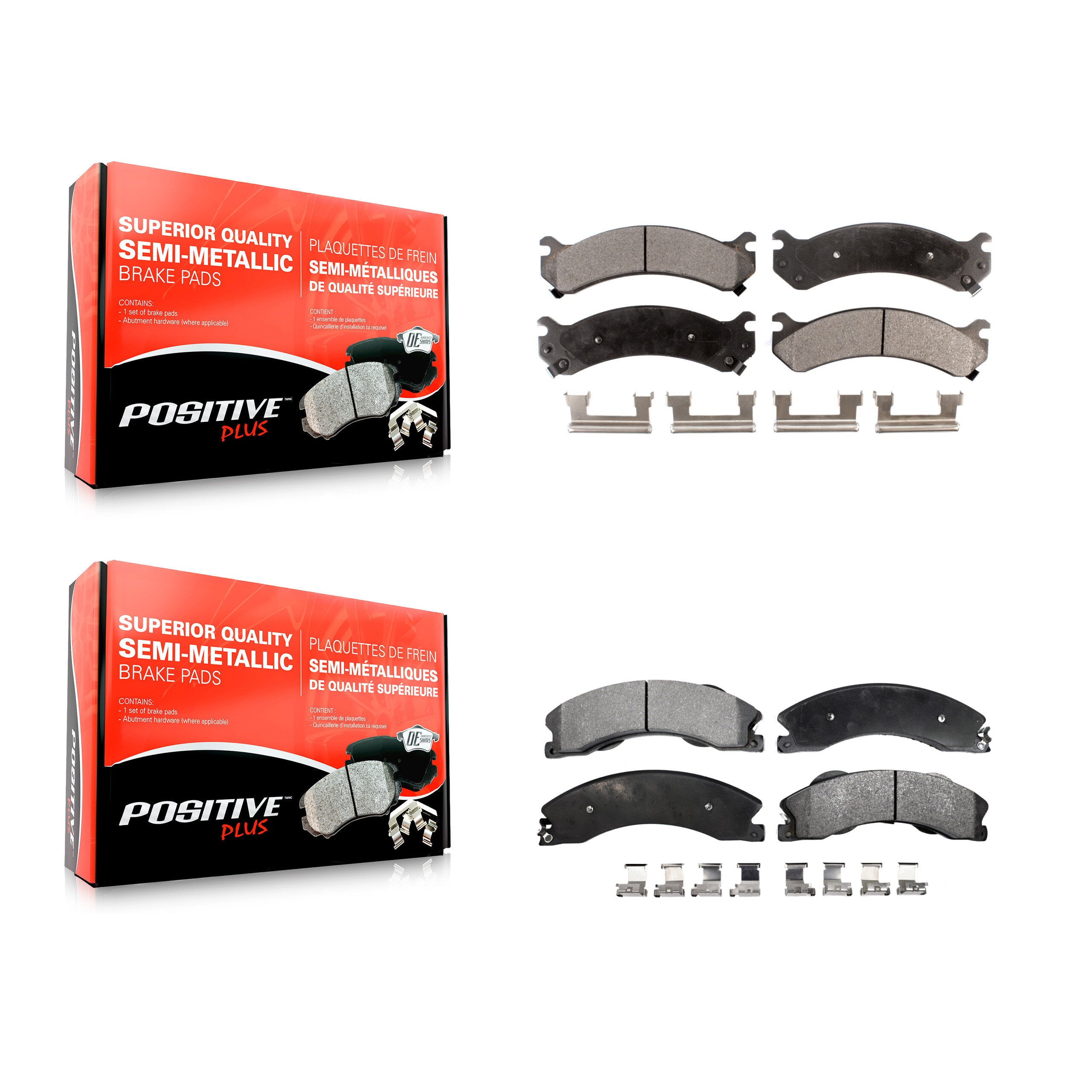 Positive Plus KPF-100349 Disc Brake Pad for 2009-2020 Chevrolet Express 4500, Chevrolet Express 3500 and More - Front and Rear