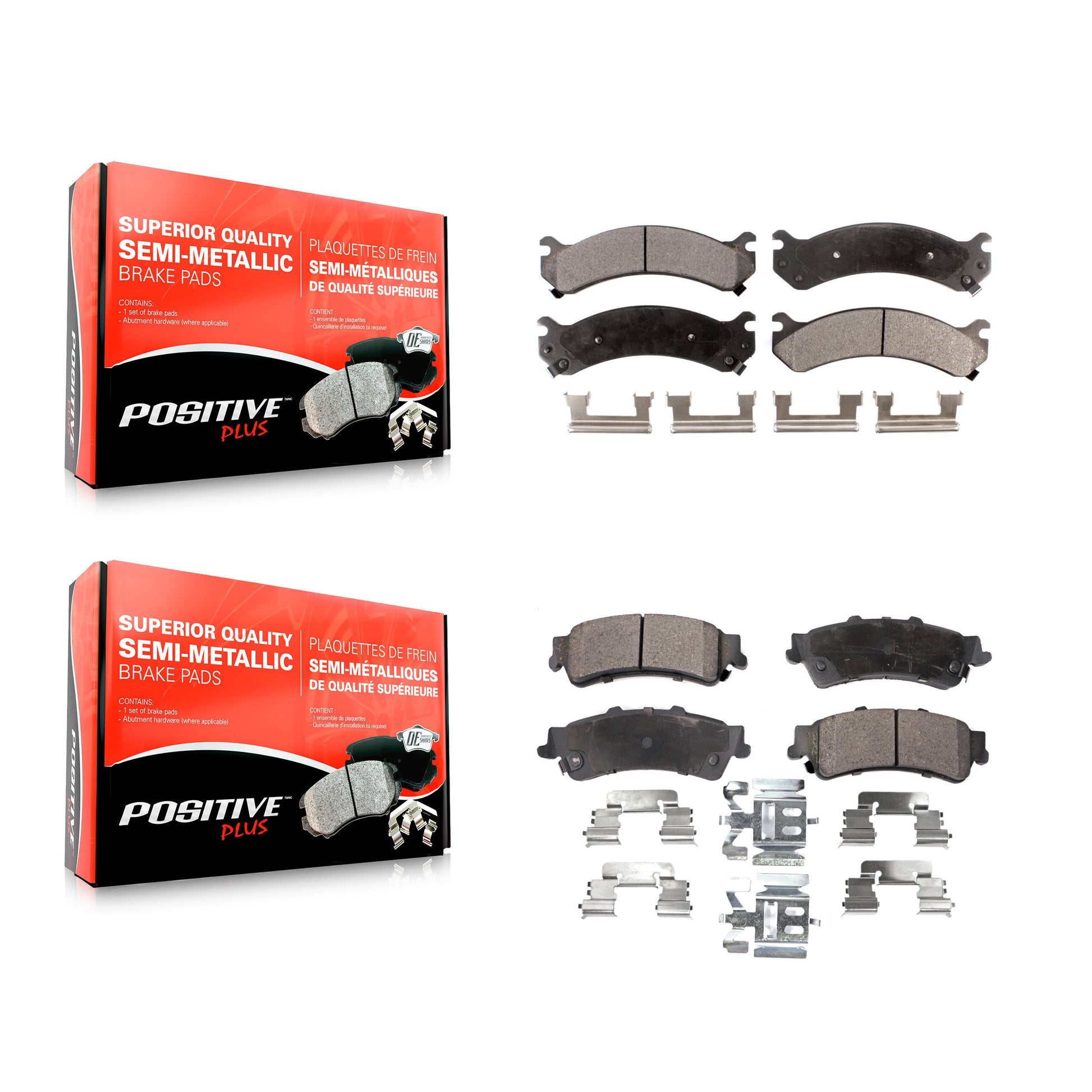 Positive Plus KPF-100351 Disc Brake Pad for 2000-2011 Cadillac DTS, GMC Sierra 3500, Cadillac DeVille - Front and Rear