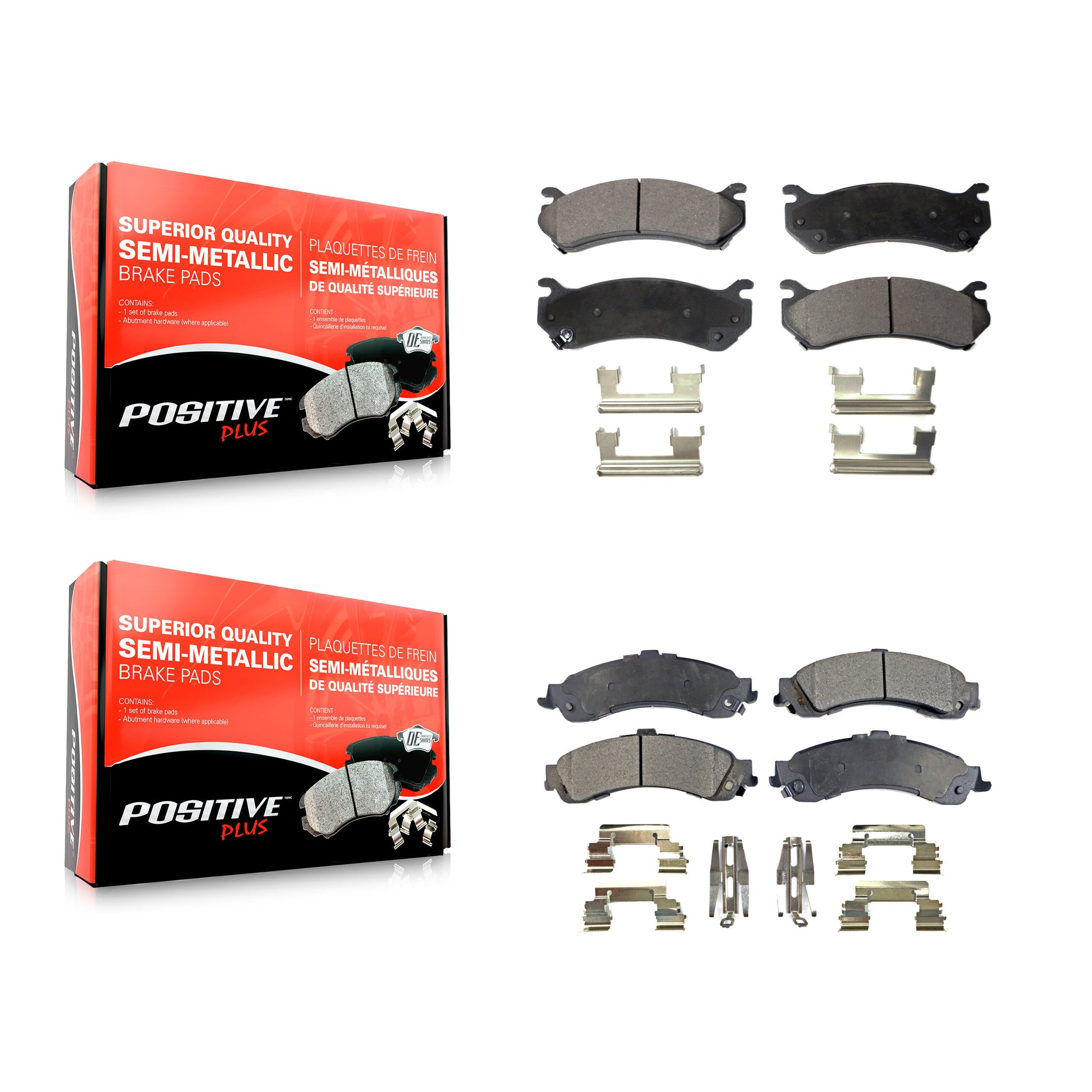 Positive Plus KPF-100356 Disc Brake Pad for 2000-2006 Chevrolet Silverado 1500, GMC Sierra 1500 and More - Front and Rear