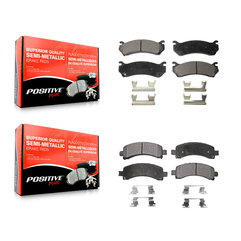 Positive Plus KPF-100358 Disc Brake Pad for 2002-2008 Cadillac Escalade, Chevrolet Avalanche 1500 and More - Front and Rear