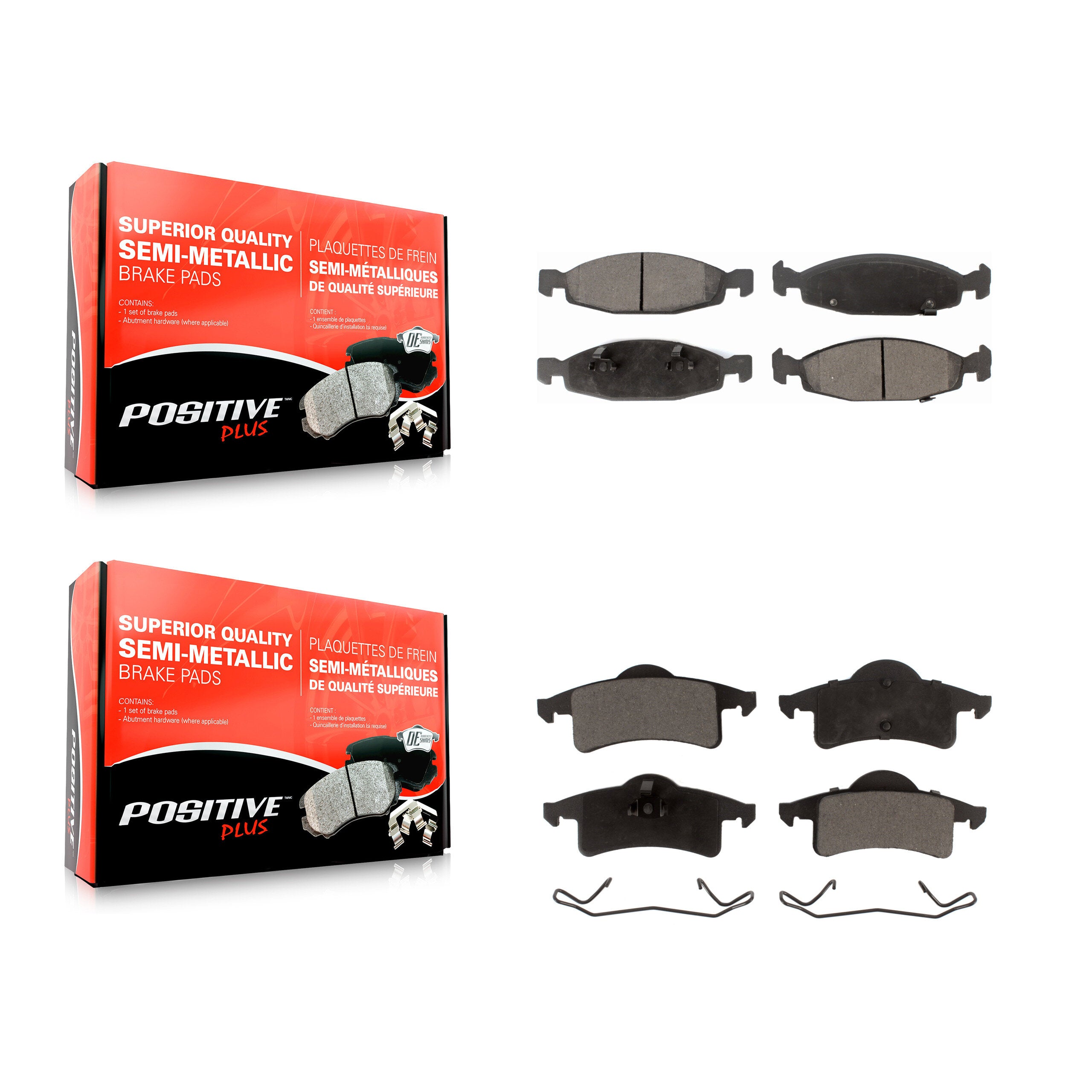 Positive Plus KPF-100361 Disc Brake Pad for 1999-2002 Jeep Grand Cherokee - Front and Rear
