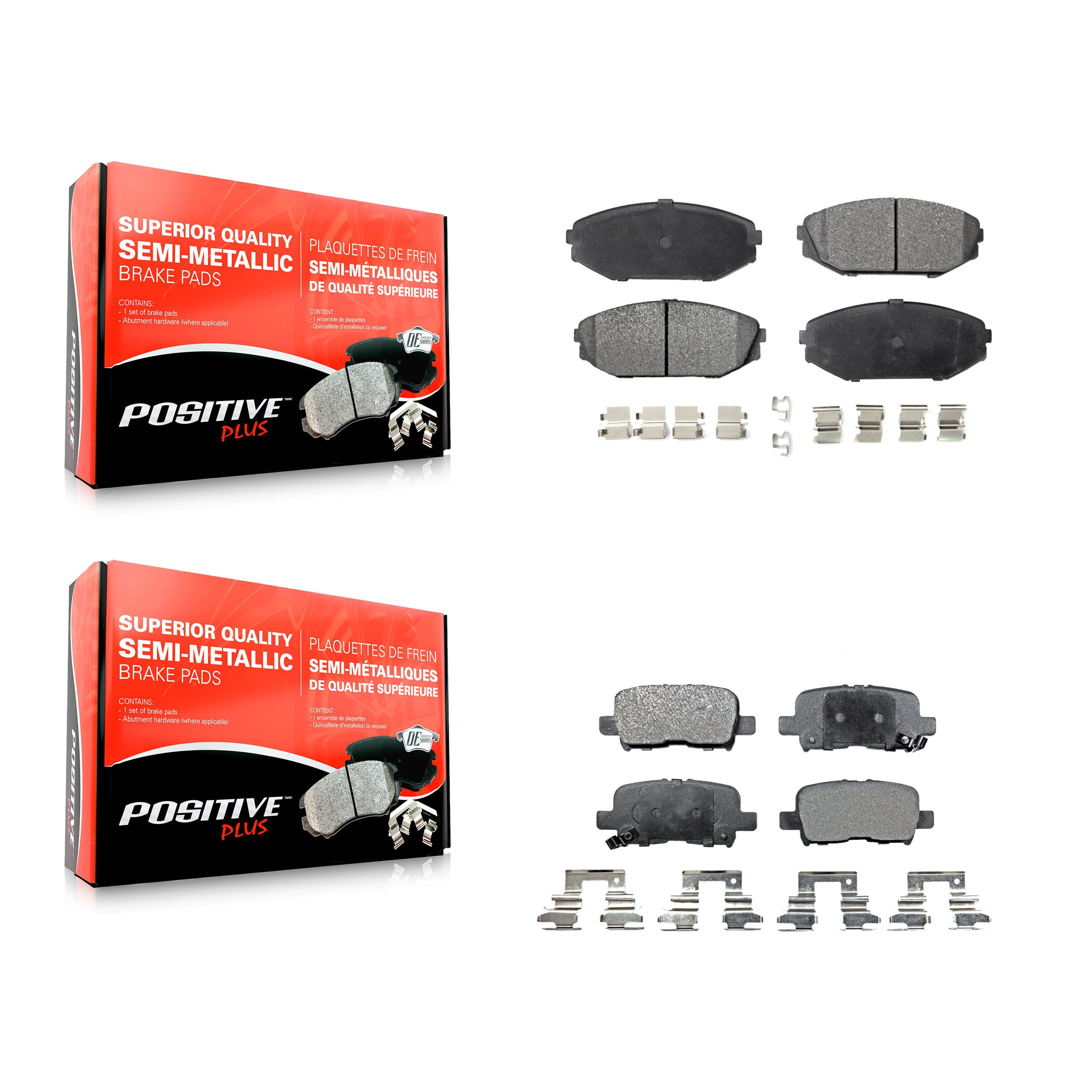 Positive Plus KPF-100362 Disc Brake Pad for 2001-2004 Honda Odyssey, Acura MDX - Front and Rear