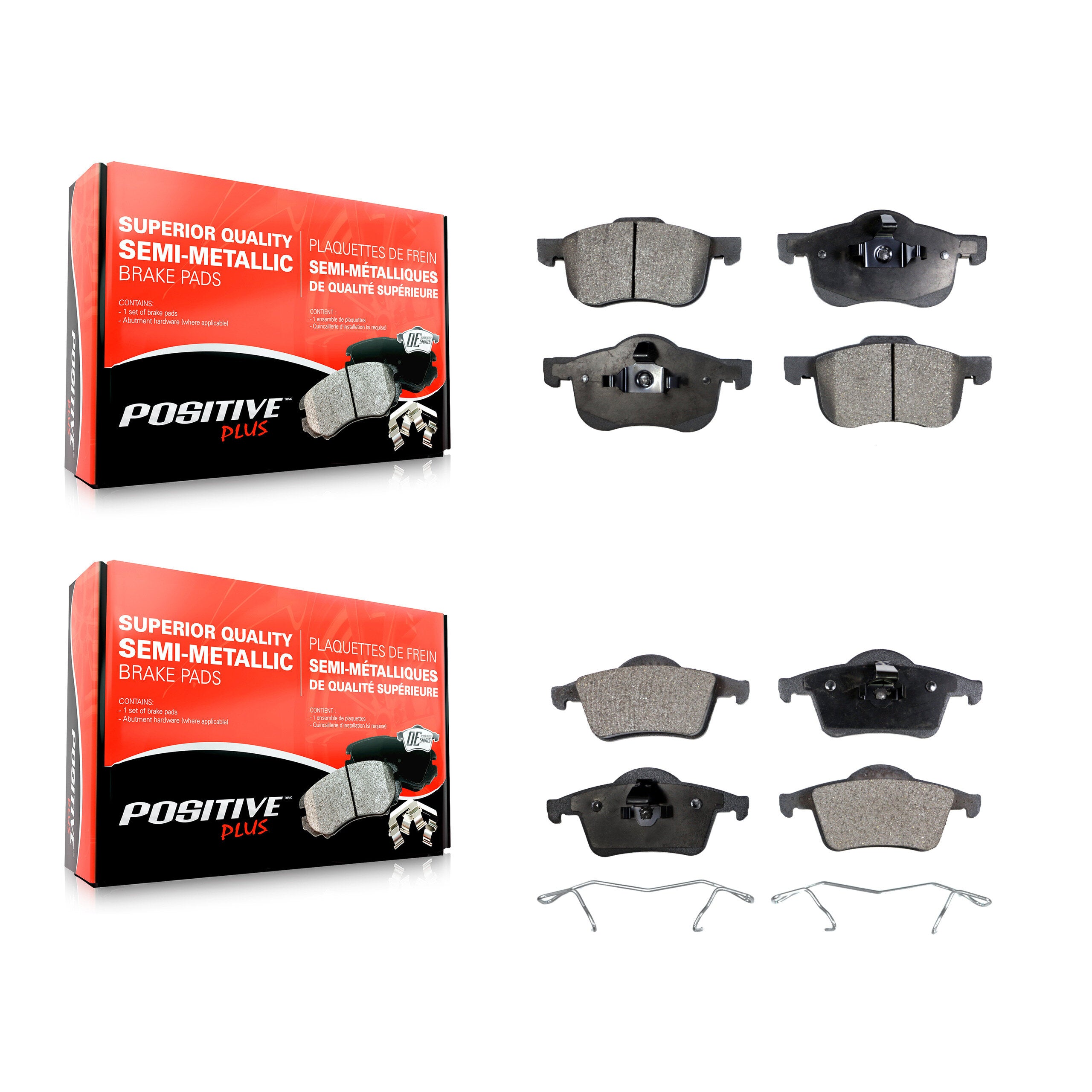 Positive Plus KPF-100363 Disc Brake Pad for 1999-2009 Volvo S60, Volvo V70 and More - Front and Rear
