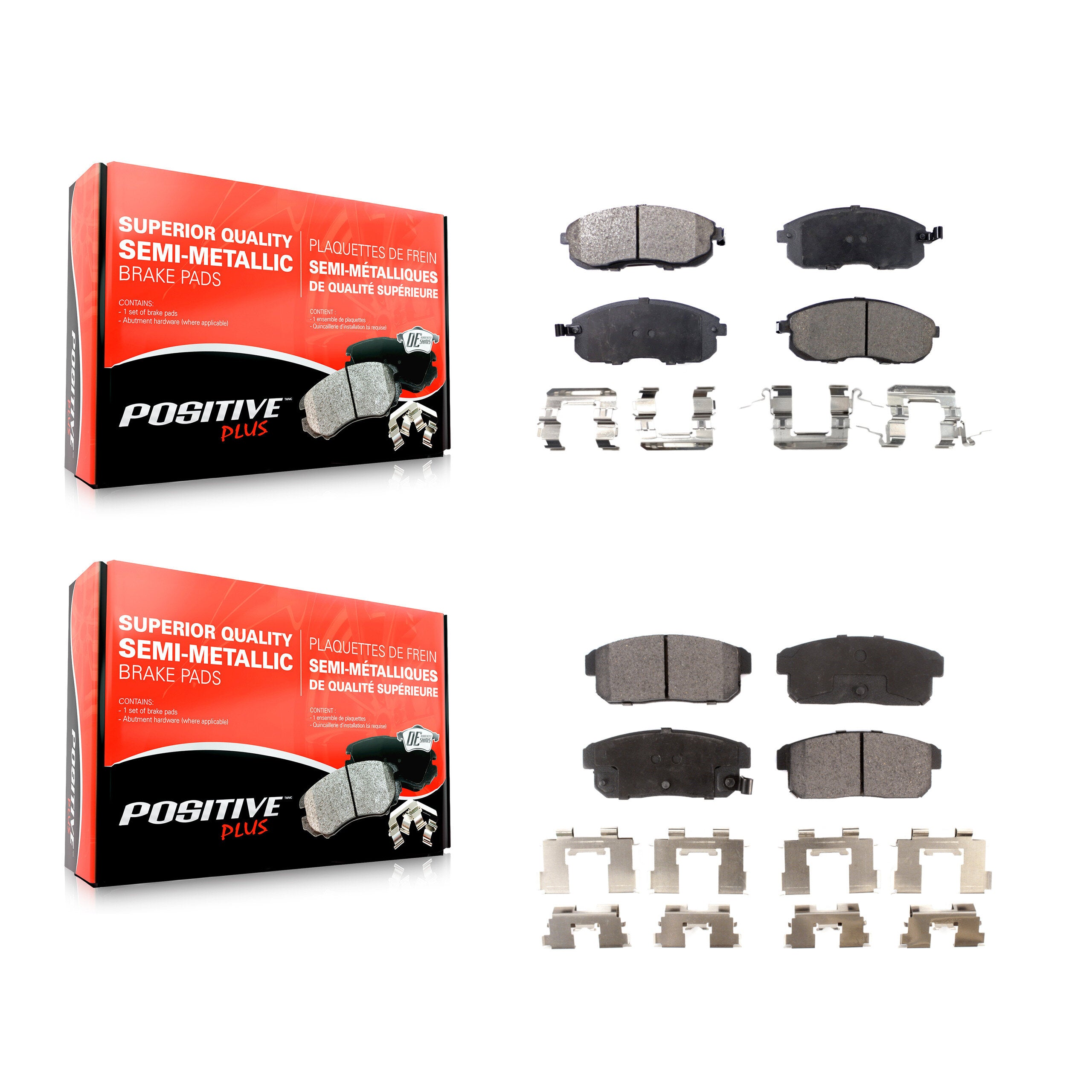 Positive Plus KPF-100368 Disc Brake Pad for 2000-2004 INFINITI I35, Nissan Maxima, INFINITI I30 - Front and Rear