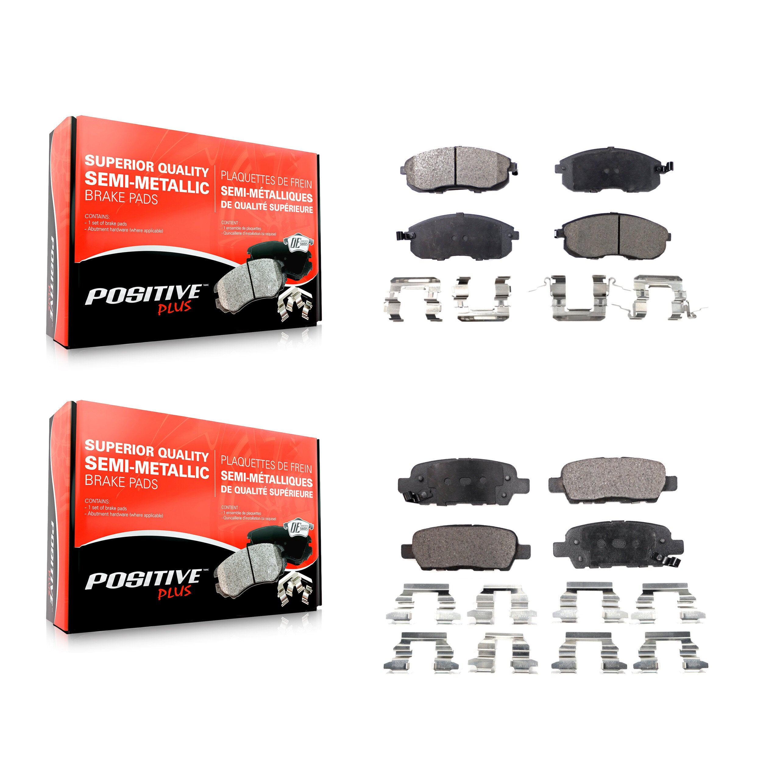 Positive Plus KPF-100369 Disc Brake Pad for 2002-2019 Nissan Juke, Nissan Altima and More - Front and Rear