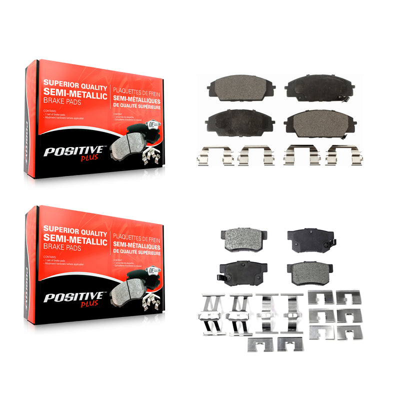 Positive Plus KPF-100374 Disc Brake Pad for 2000-2011 Acura CSX, Honda Civic and More - Front and Rear