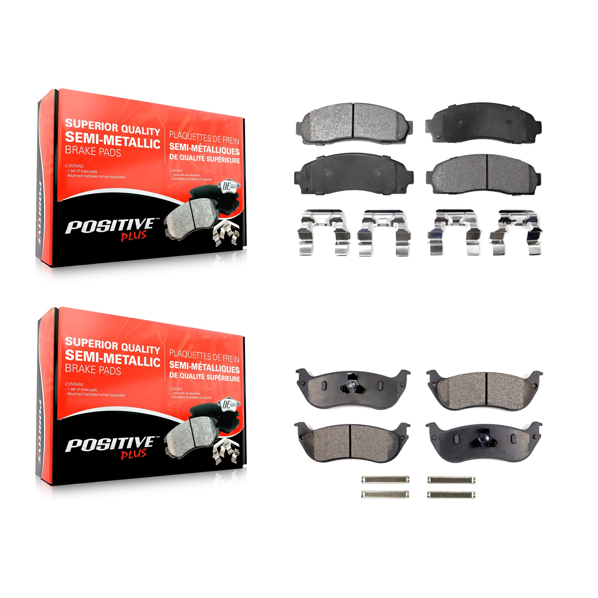 Positive Plus KPF-100376 Disc Brake Pad for 2002-2005 Ford Explorer, Mercury Mountaineer - Front and Rear
