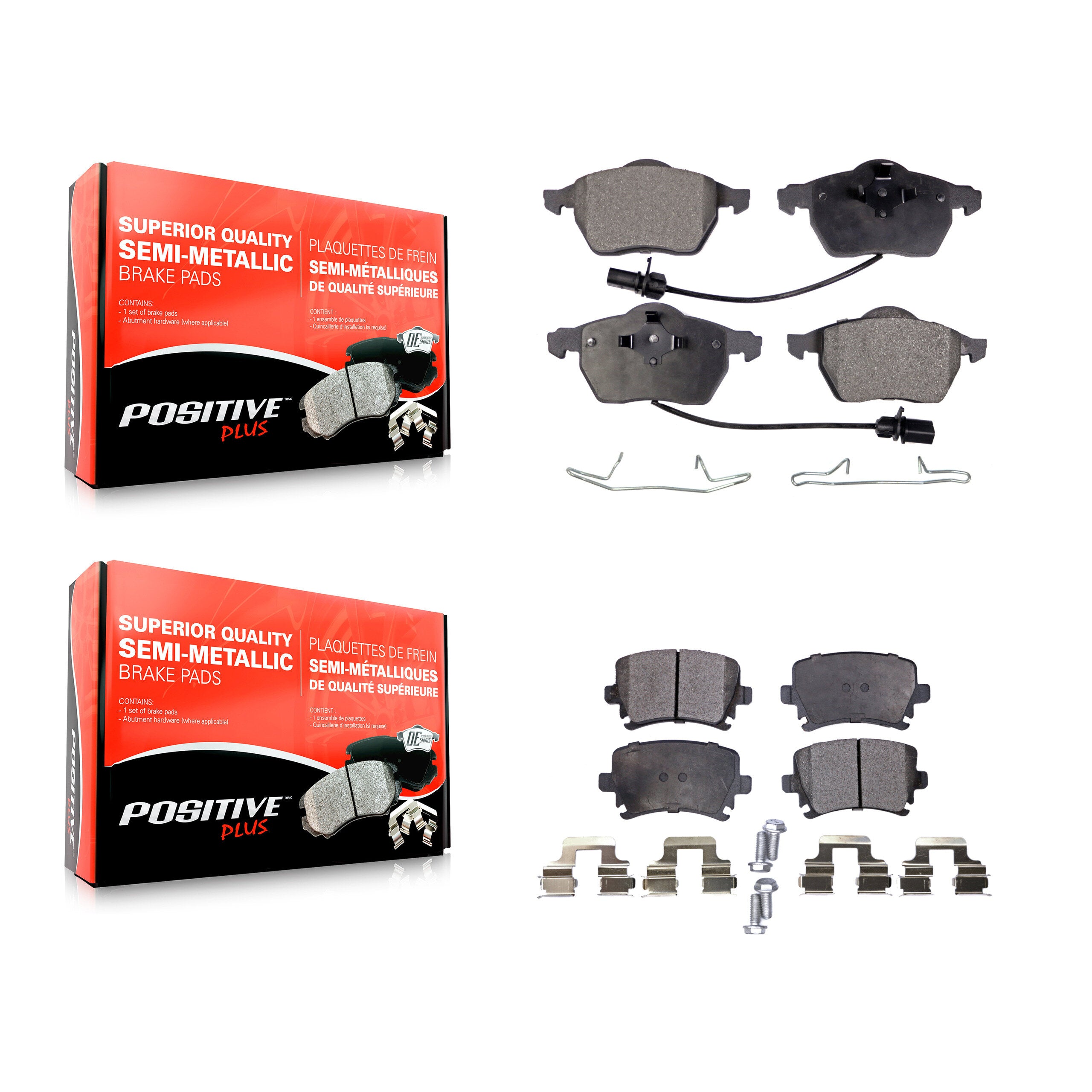 Positive Plus KPF-100379 Disc Brake Pad for 2006 Audi A4 - Front and Rear