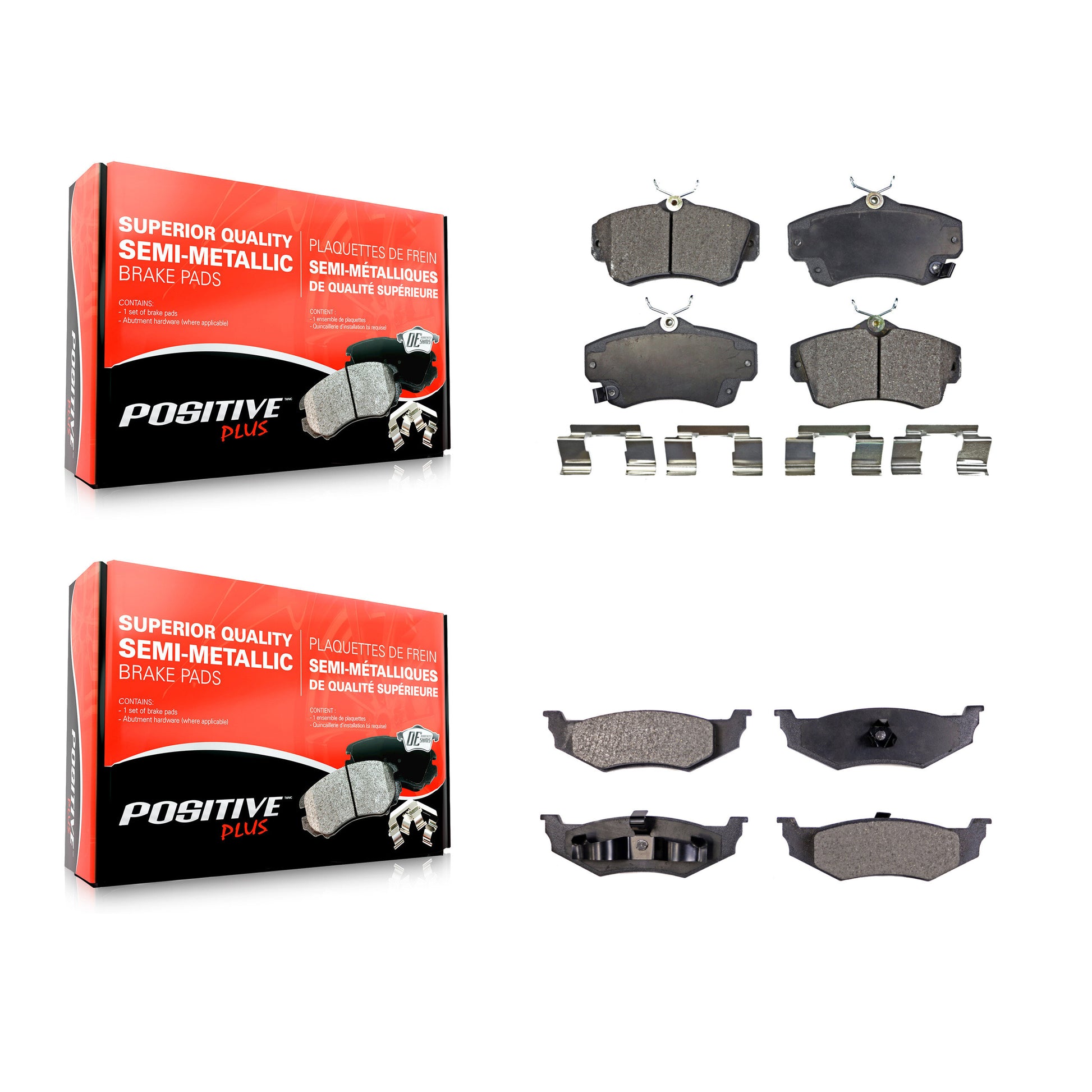 Positive Plus KPF-100382 Disc Brake Pad for 2001-2010 Chrysler PT Cruiser, Dodge Neon - Front and Rear