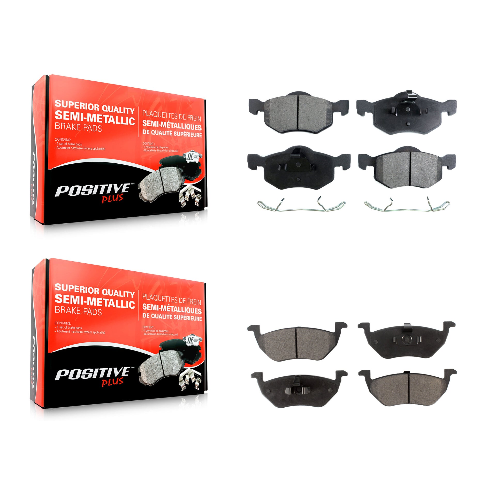 Positive Plus KPF-100383 Disc Brake Pad for 2005-2007 Mercury Mariner, Ford Escape, Mazda Tribute - Front and Rear