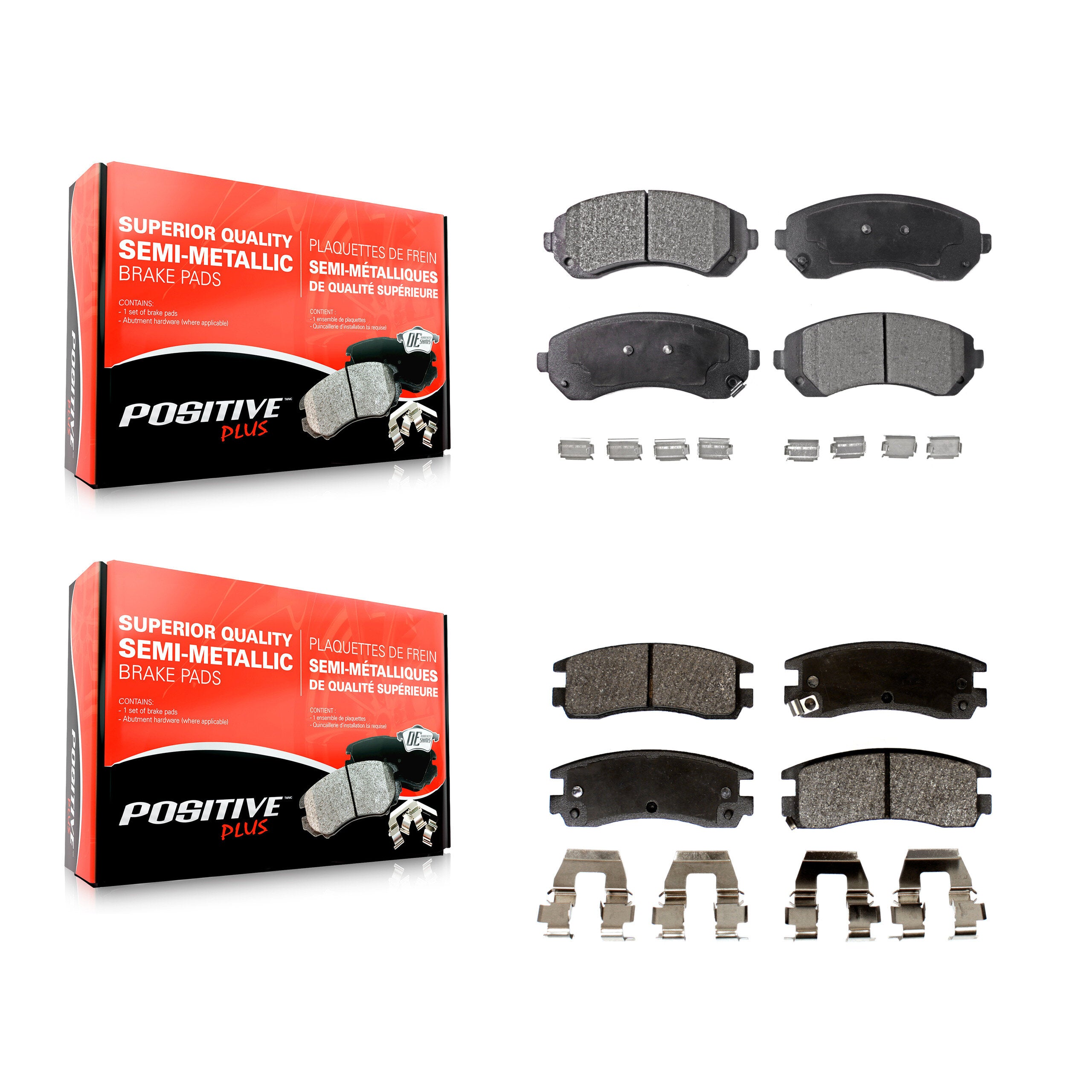 Positive Plus KPF-100384 Disc Brake Pad for 2001-2007 Buick Rendezvous, Chevrolet Venture and More - Front and Rear