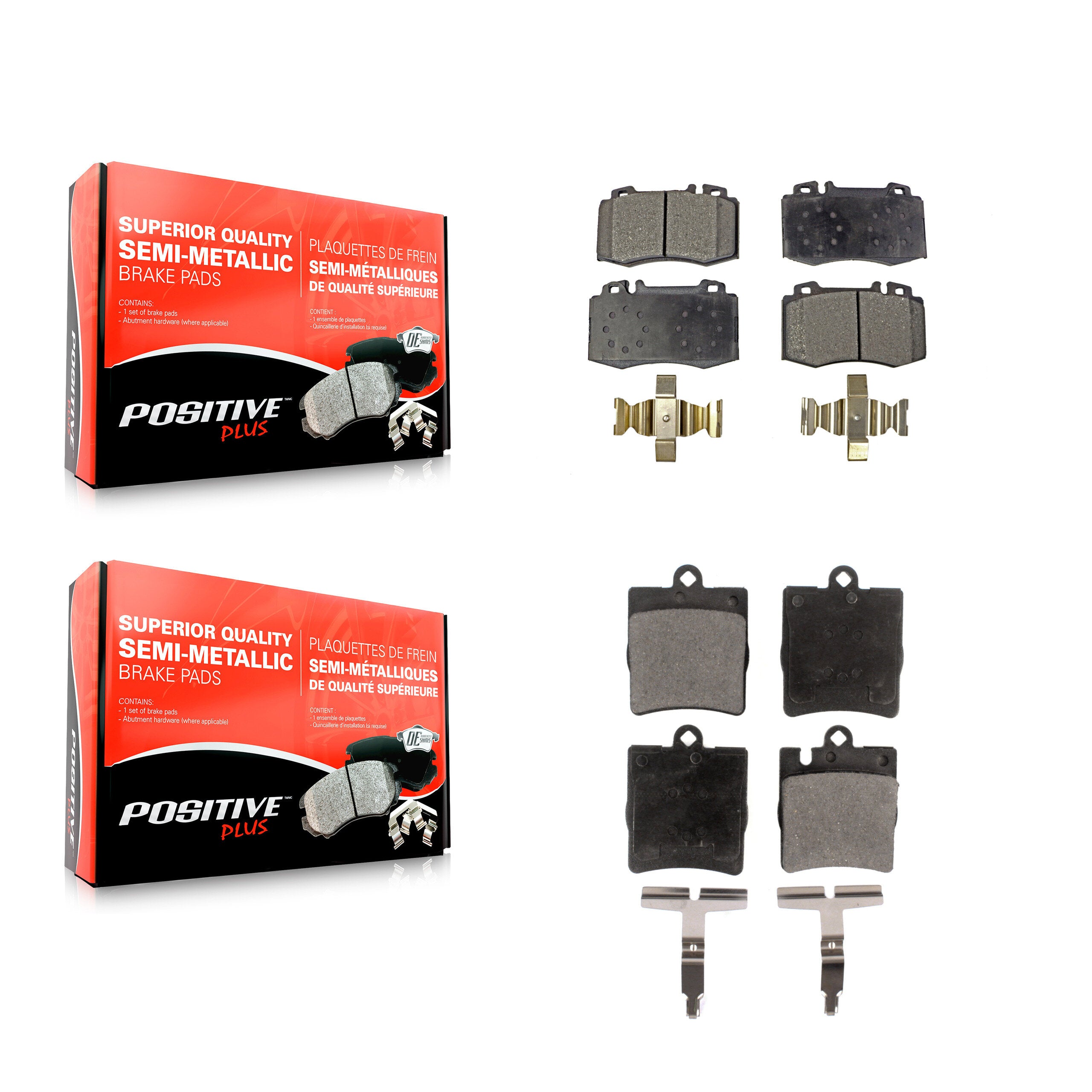 Positive Plus KPF-100385 Disc Brake Pad for 2003-2007 Mercedes-Benz C350, Mercedes-Benz SLK350 and More - Front and Rear