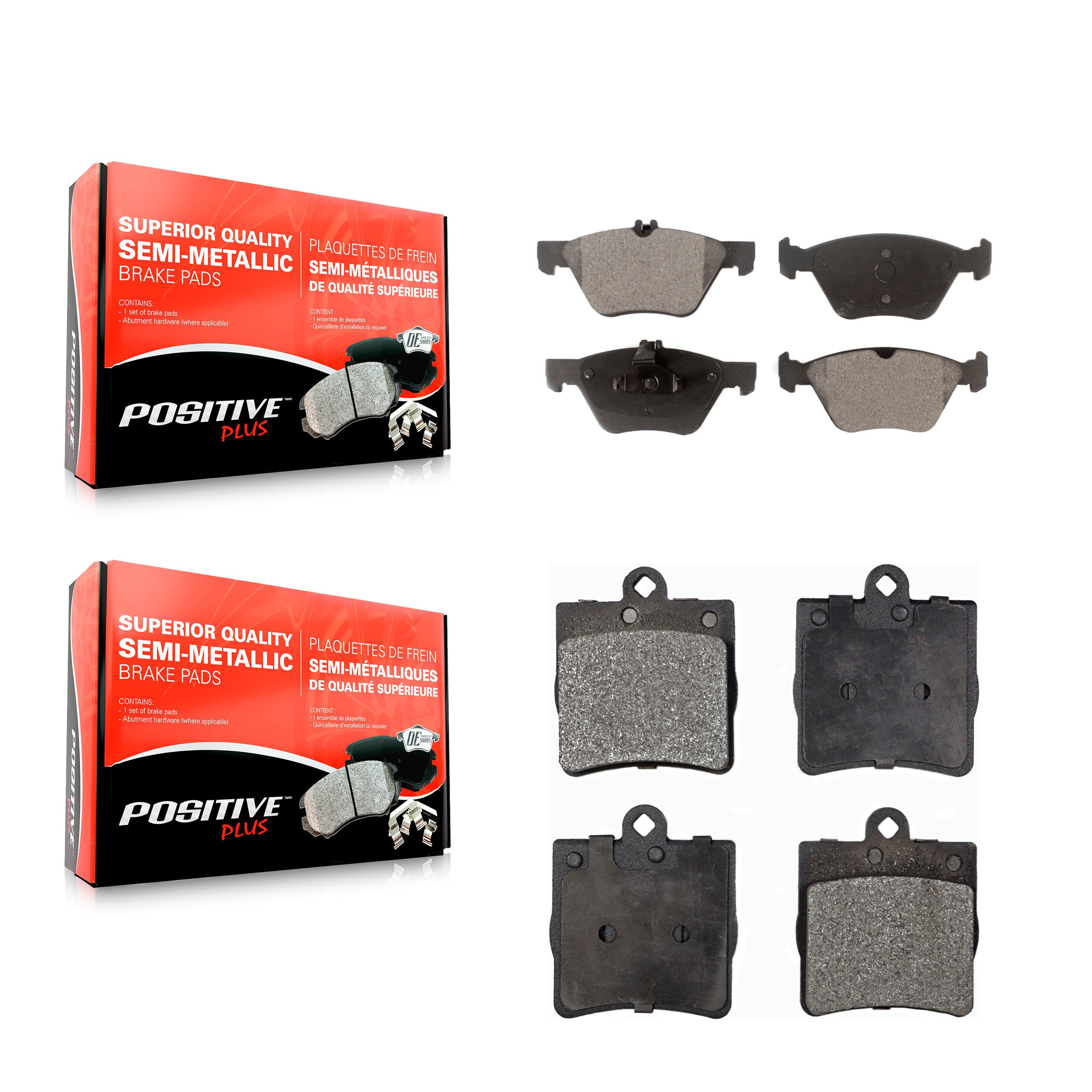 Positive Plus KPF-100387 Disc Brake Pad for 2001-2008 Chrysler Crossfire, Mercedes-Benz SLK320 - Front and Rear
