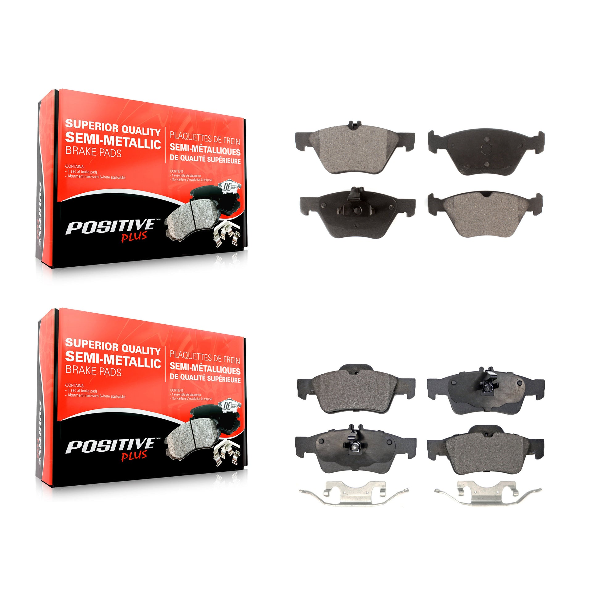 Positive Plus KPF-100389 Disc Brake Pad for 2004-2009 Mercedes-Benz E300, Mercedes-Benz E350, Mercedes-Benz E320 - Front and Rear